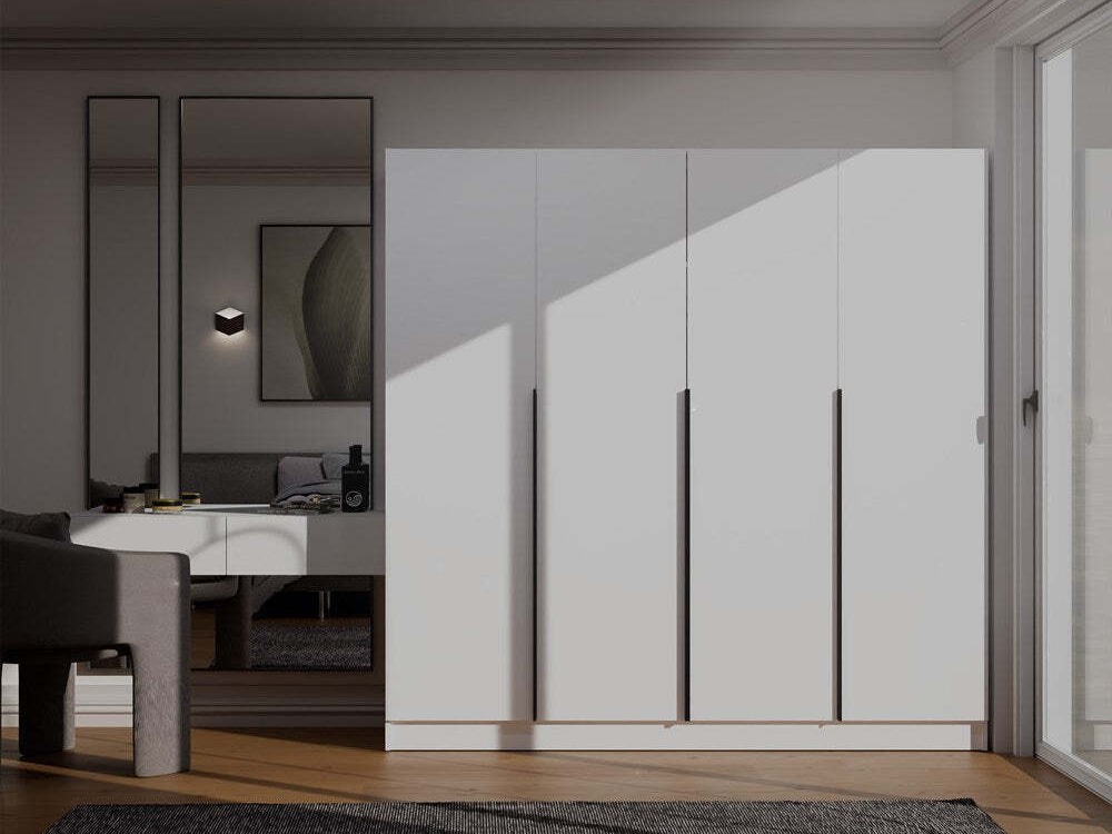 Kleiderschrank Mandeville 370 (Weiß + Schwarz)