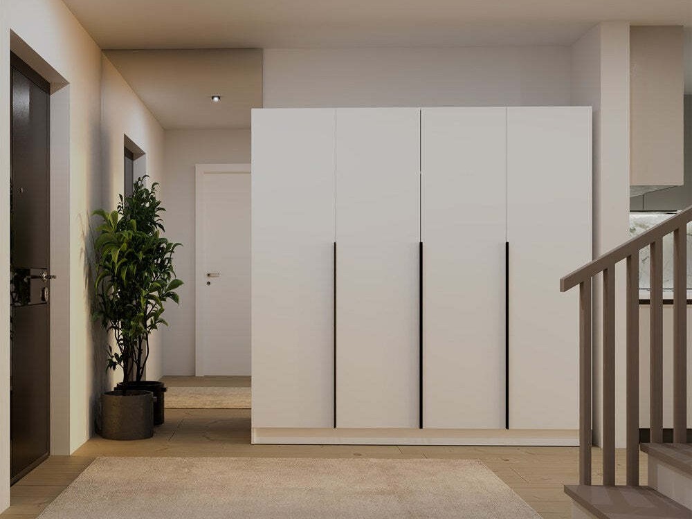 Kleiderschrank Mandeville 370 (Weiß + Schwarz)