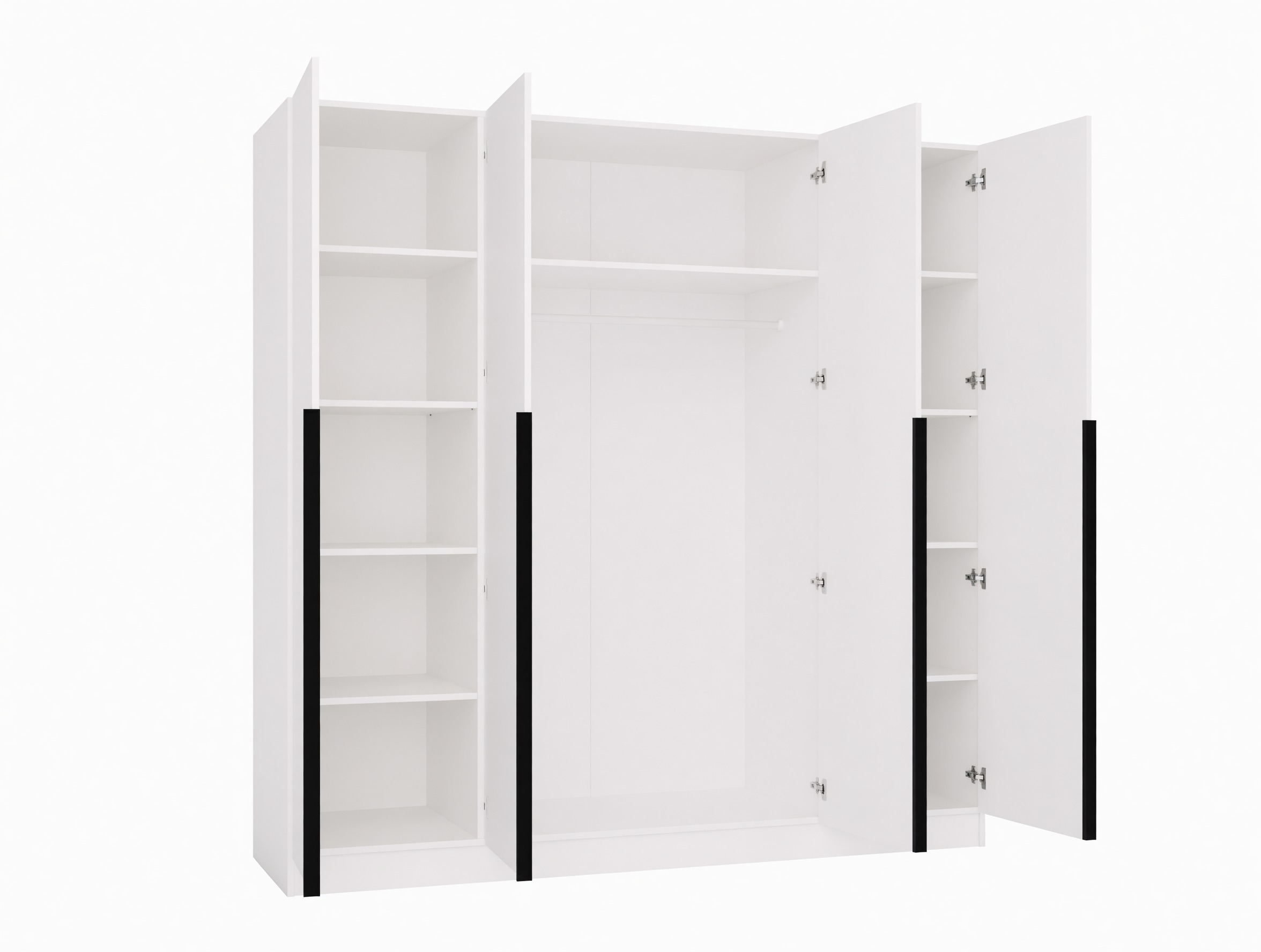 Kleiderschrank Mandeville 370 (Weiß + Schwarz)