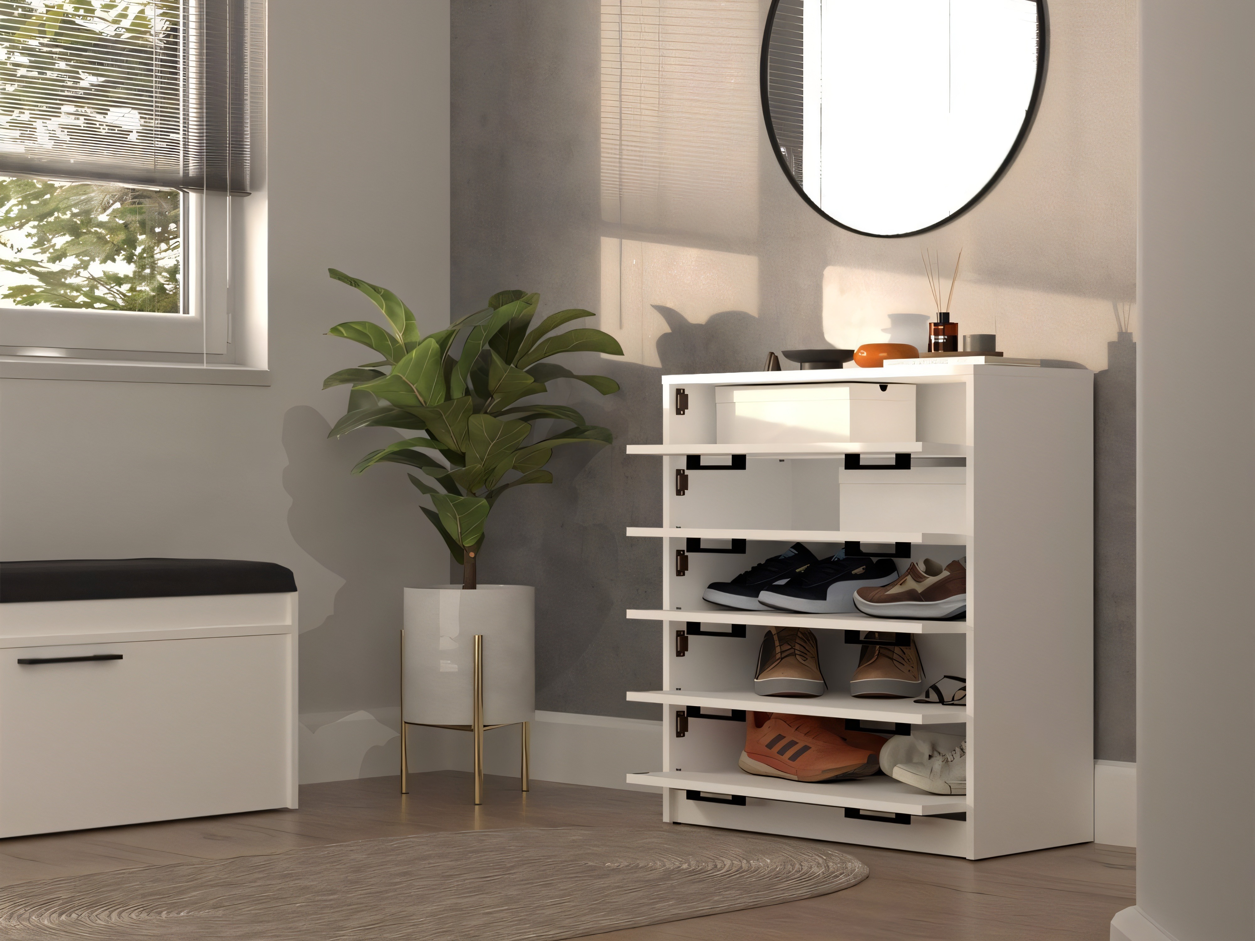 Schuhschrank Mandeville 372 (Weiß)