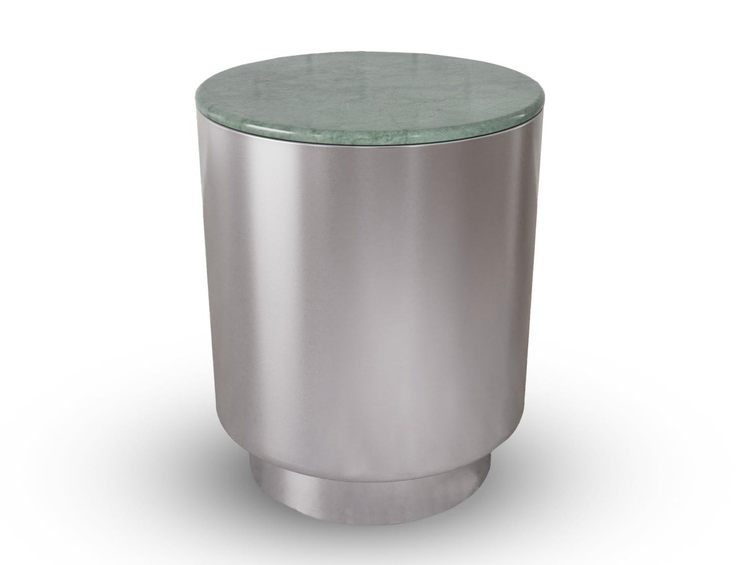 Beistelltisch Norsica 1083 (Silber + Grüner Marmor)