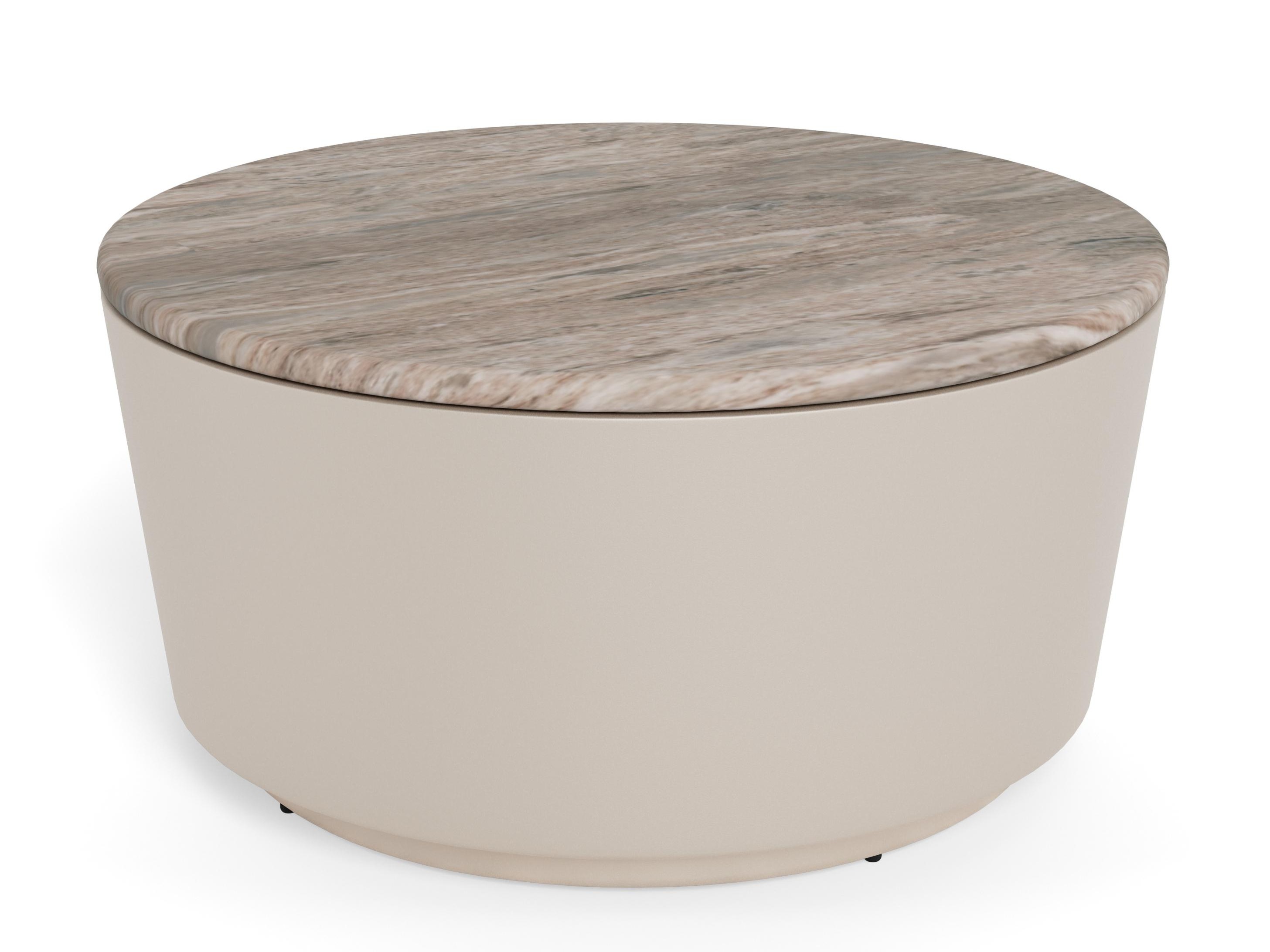 Couchtisch Norsica 1084 (Hellgrau + Grauer Marmor)