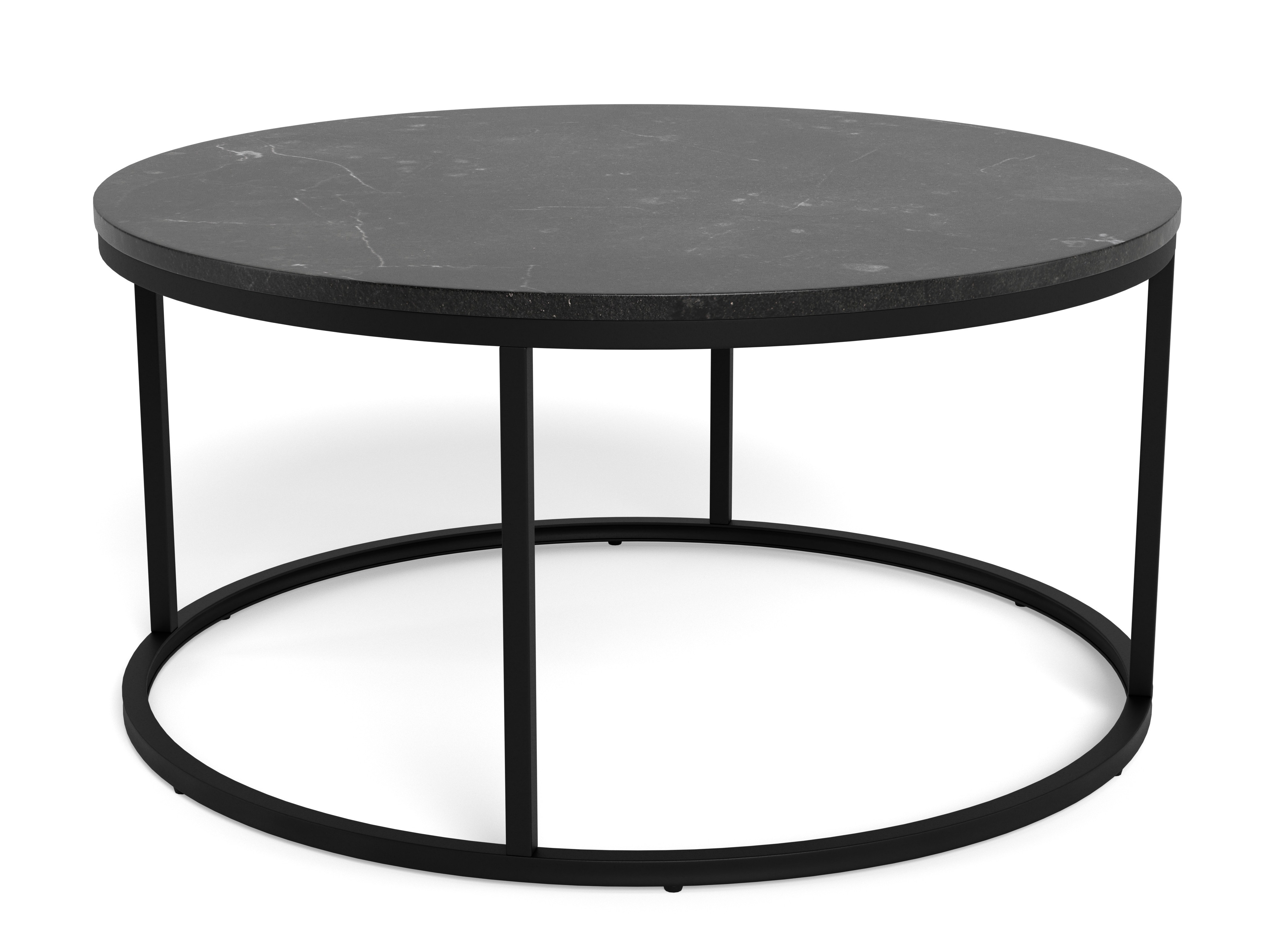 Couchtisch Norsica 692 (Schwarz + Schwarzer Marmor)