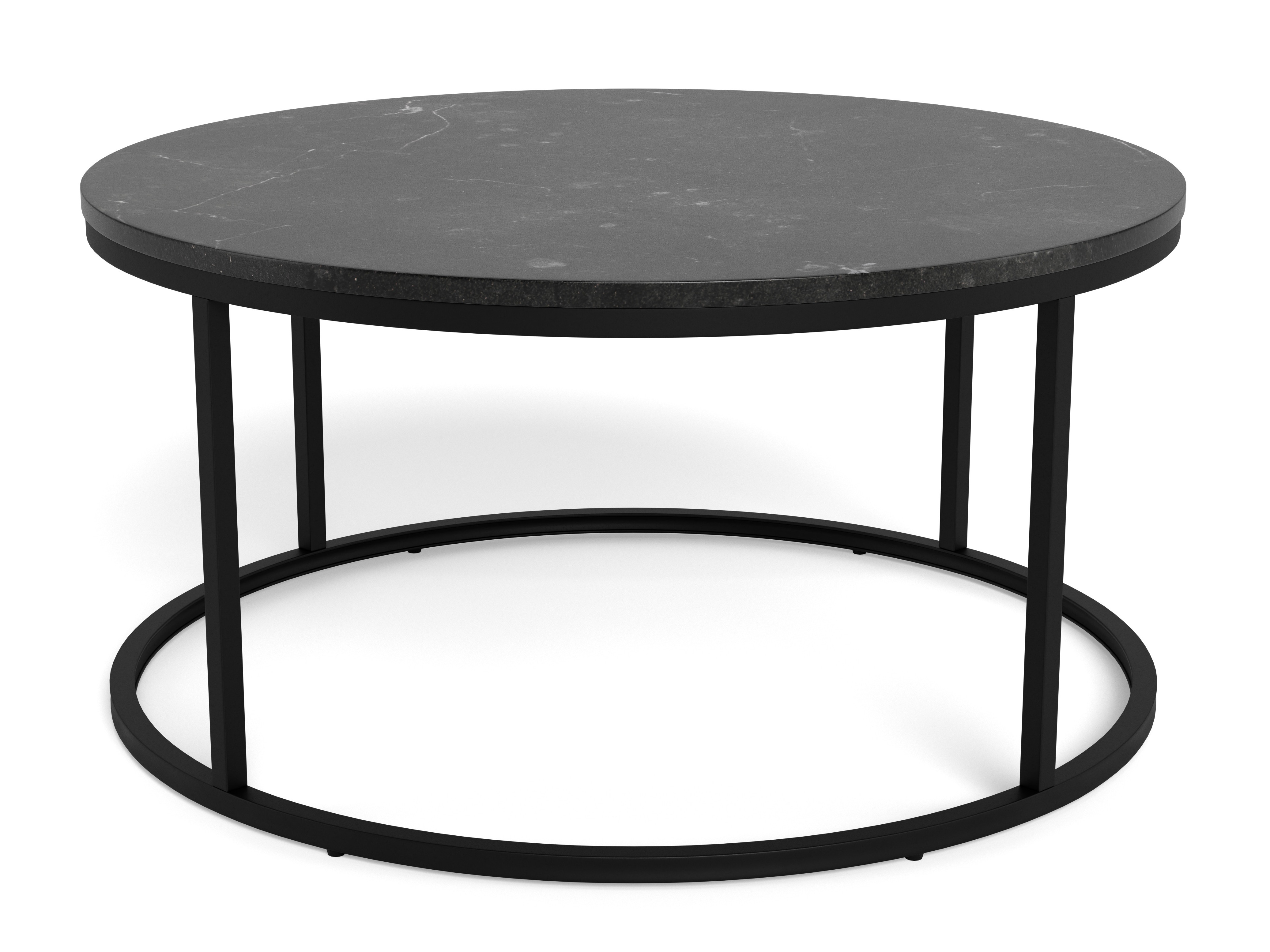 Couchtisch Norsica 692 (Schwarz + Schwarzer Marmor)