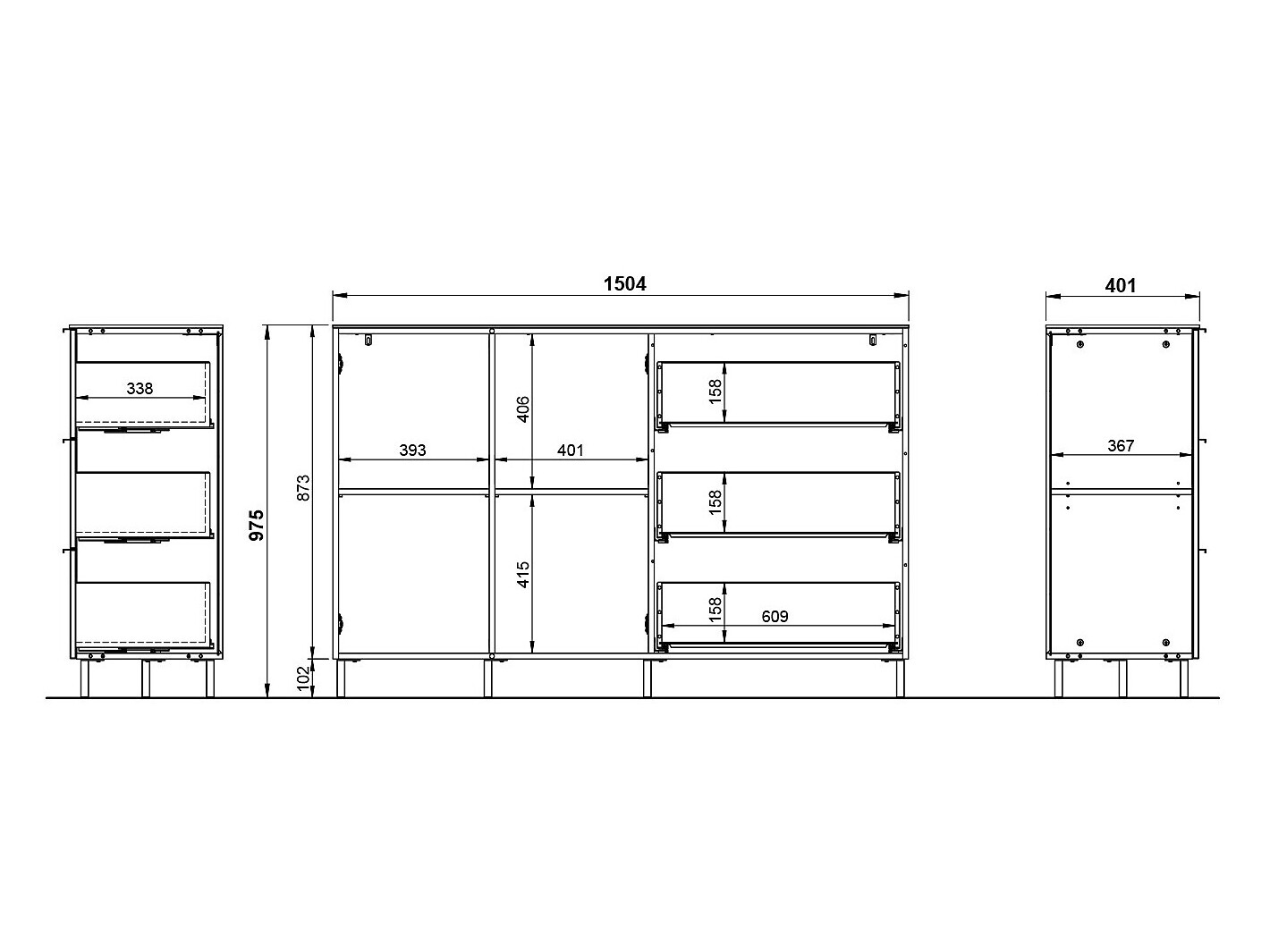Kommoden Sacramento 535 (Grün)