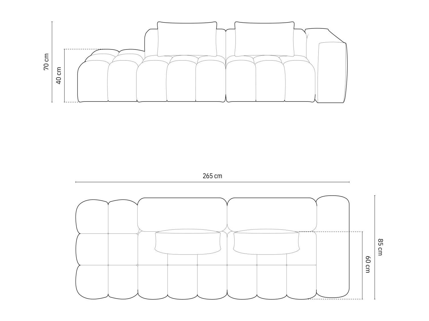 Sofa Odeveno 107 (Casino Sand)