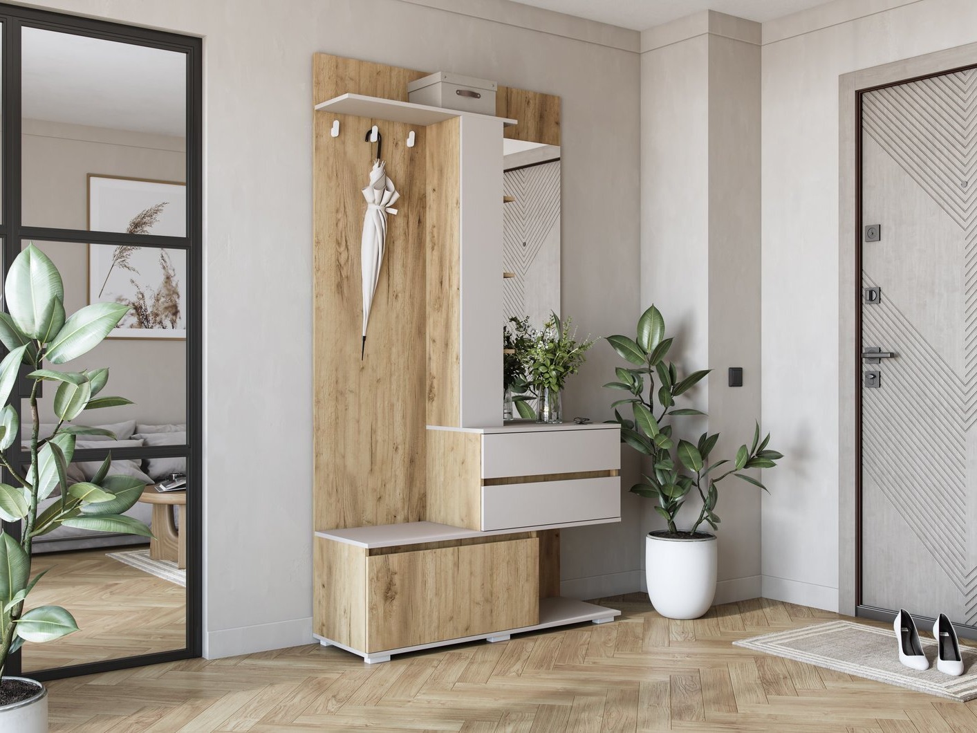 Flurgarnitur Houston 2123 (Goldene Eichenholzoptik + Kaschmir)