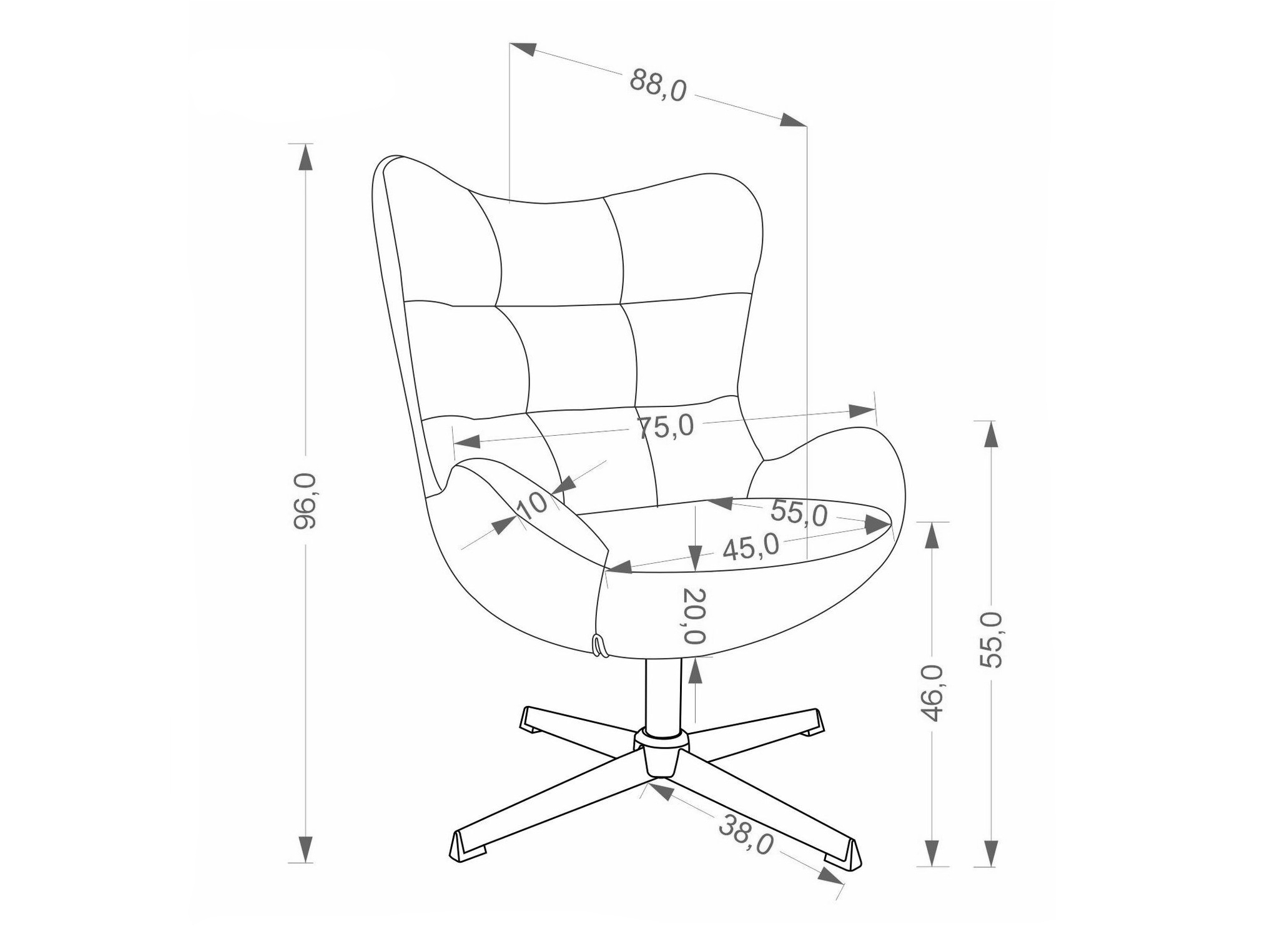 Sessel Houston 2127 (Grau)