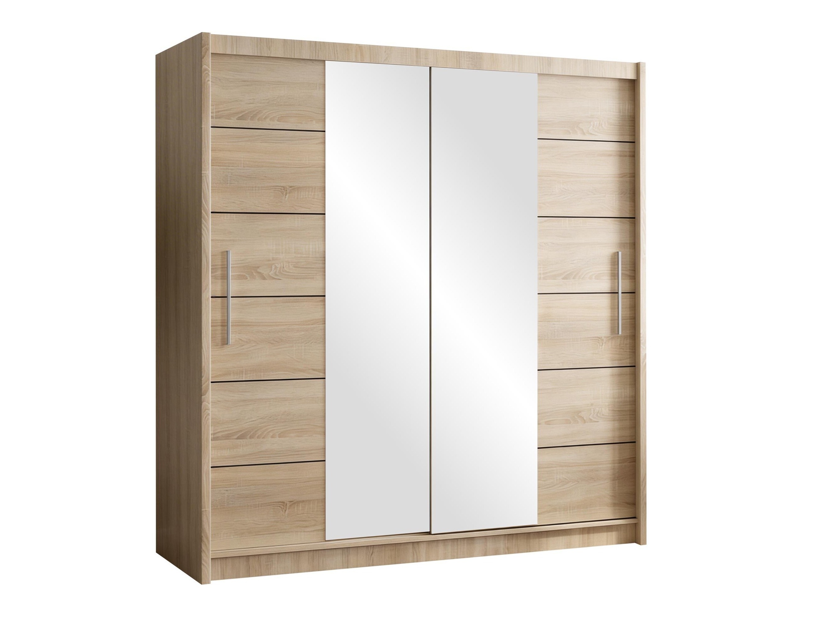 Kleiderschrank Honolulu 193 (Sonoma Eichenholzoptik + getönter spiegel)