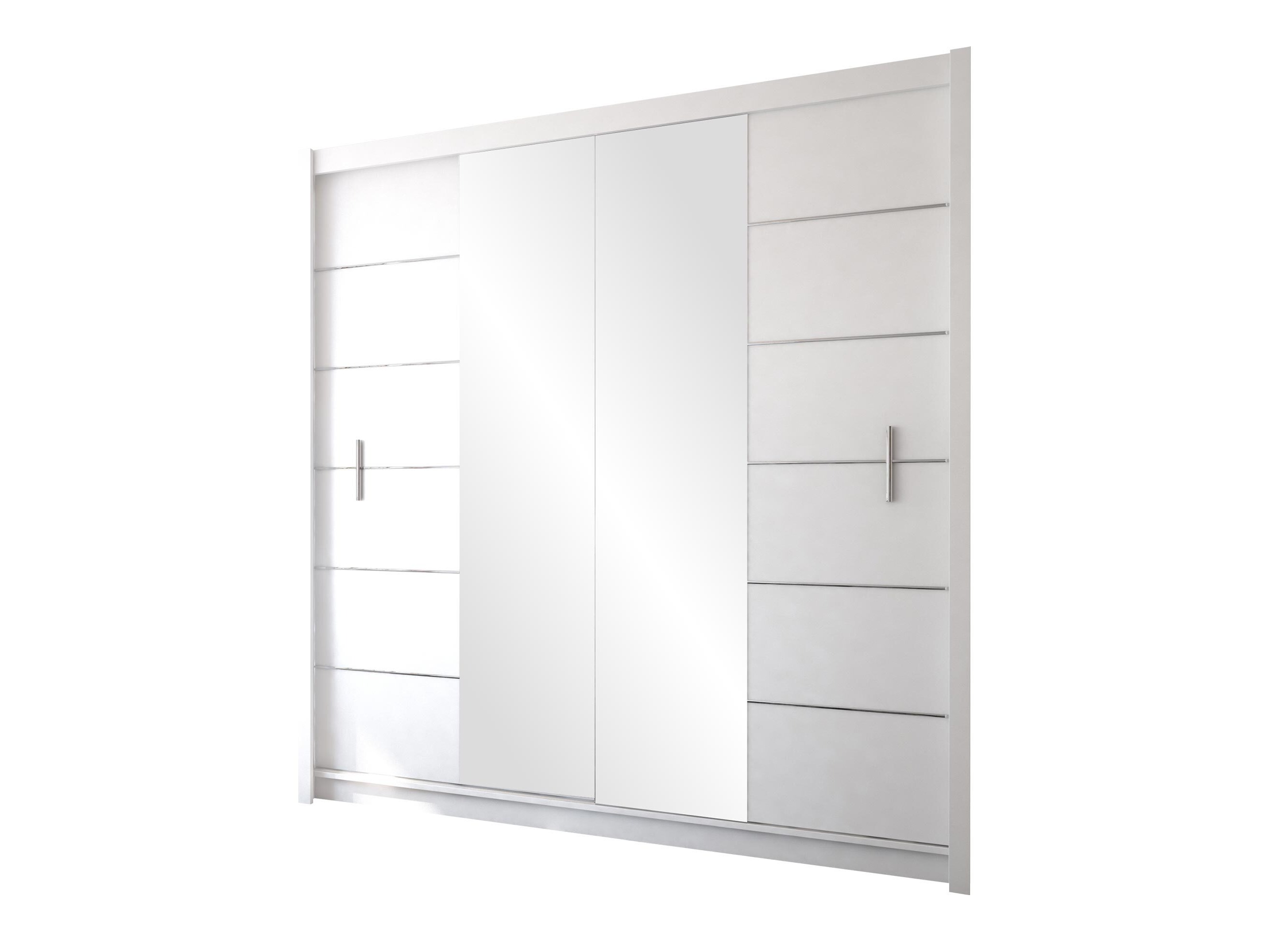 Kleiderschrank Honolulu 193 (Weiß + spiegel)