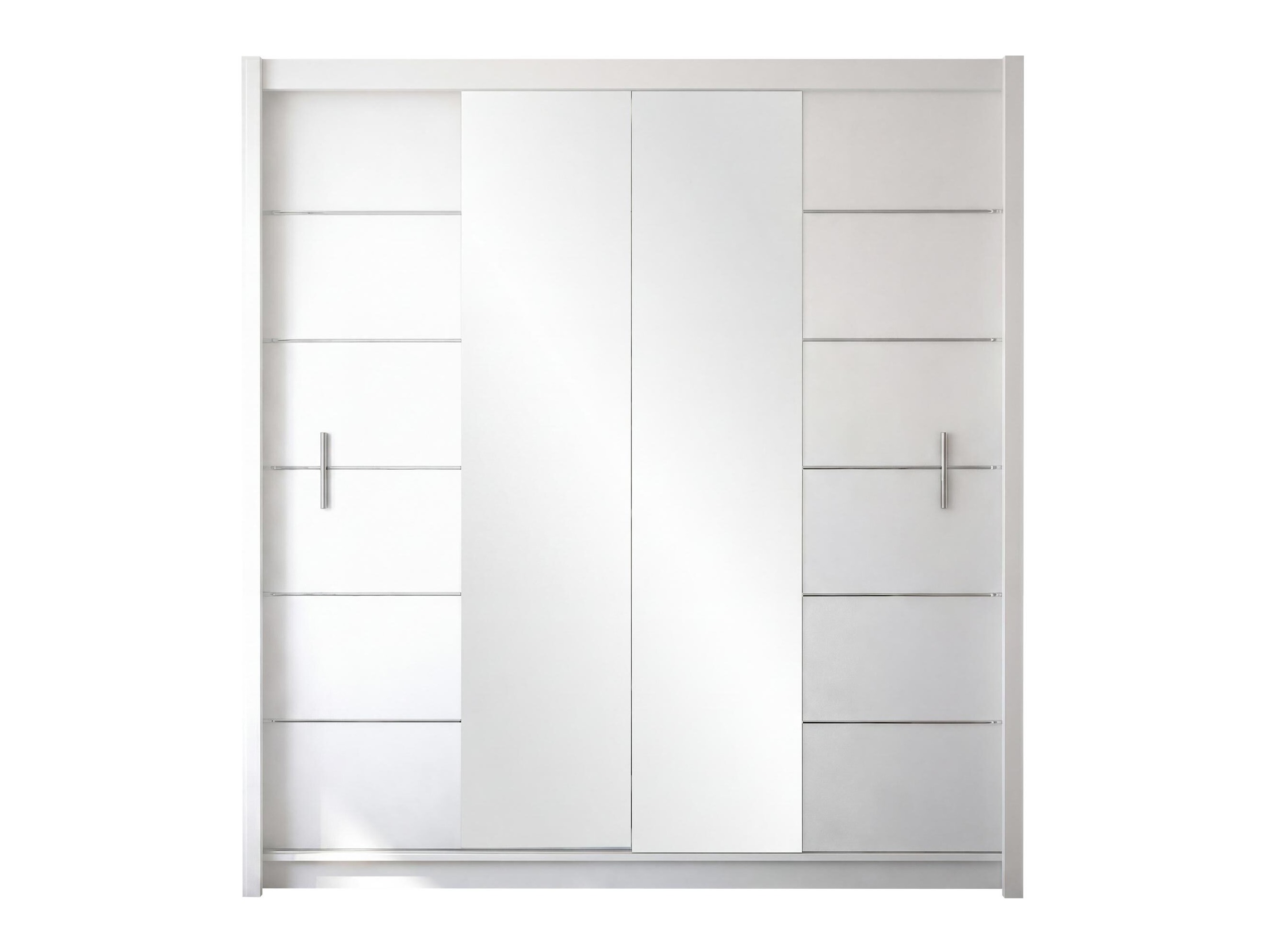 Kleiderschrank Honolulu 193 (Weiß + spiegel)