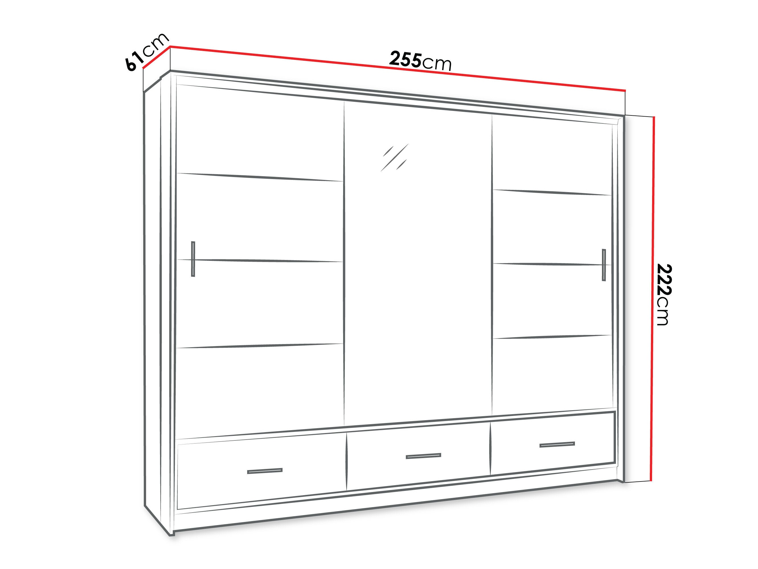 Kleiderschrank Honolulu 203 (Graphit)