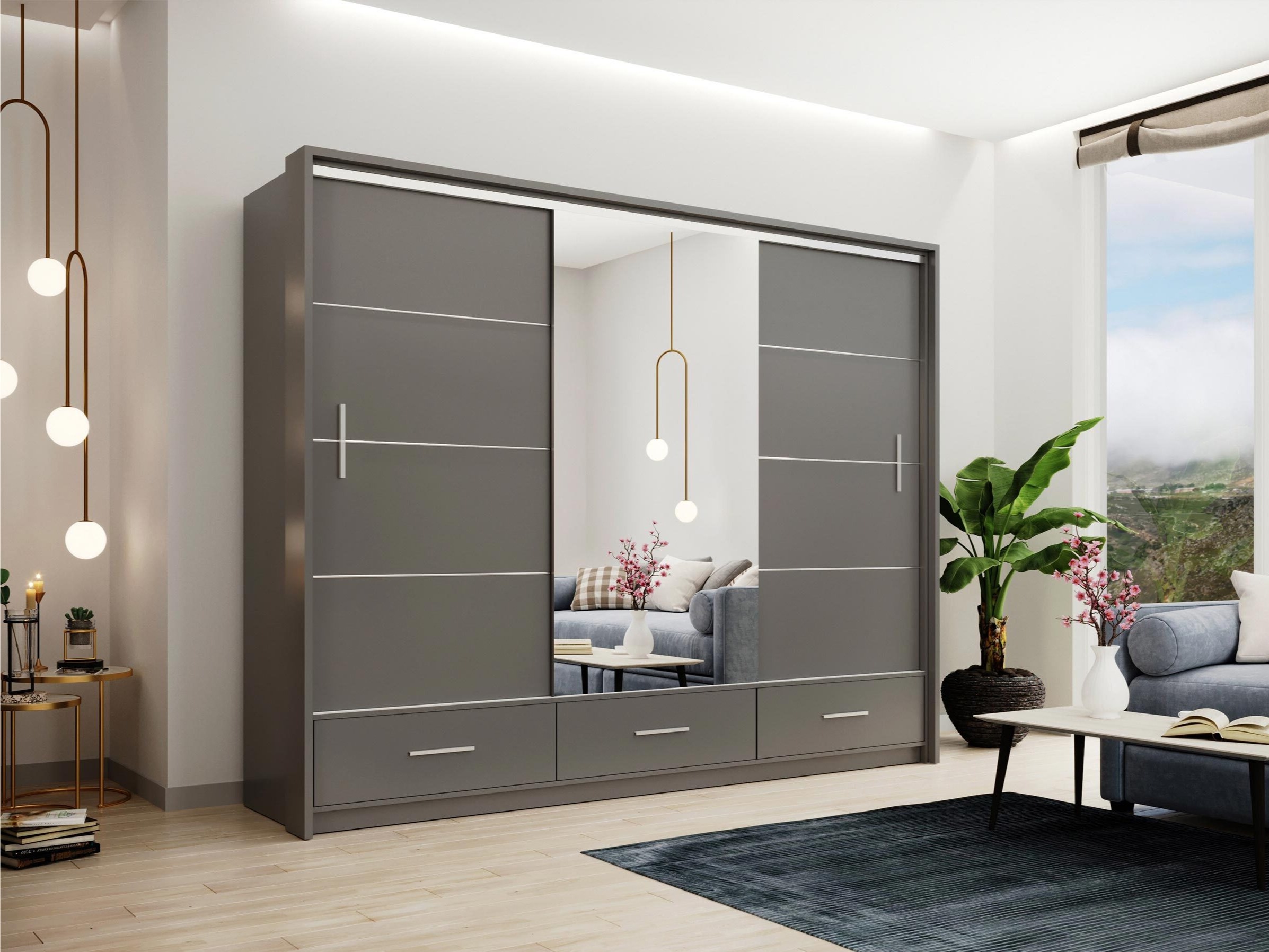 Kleiderschrank Honolulu 203 (Graphit)