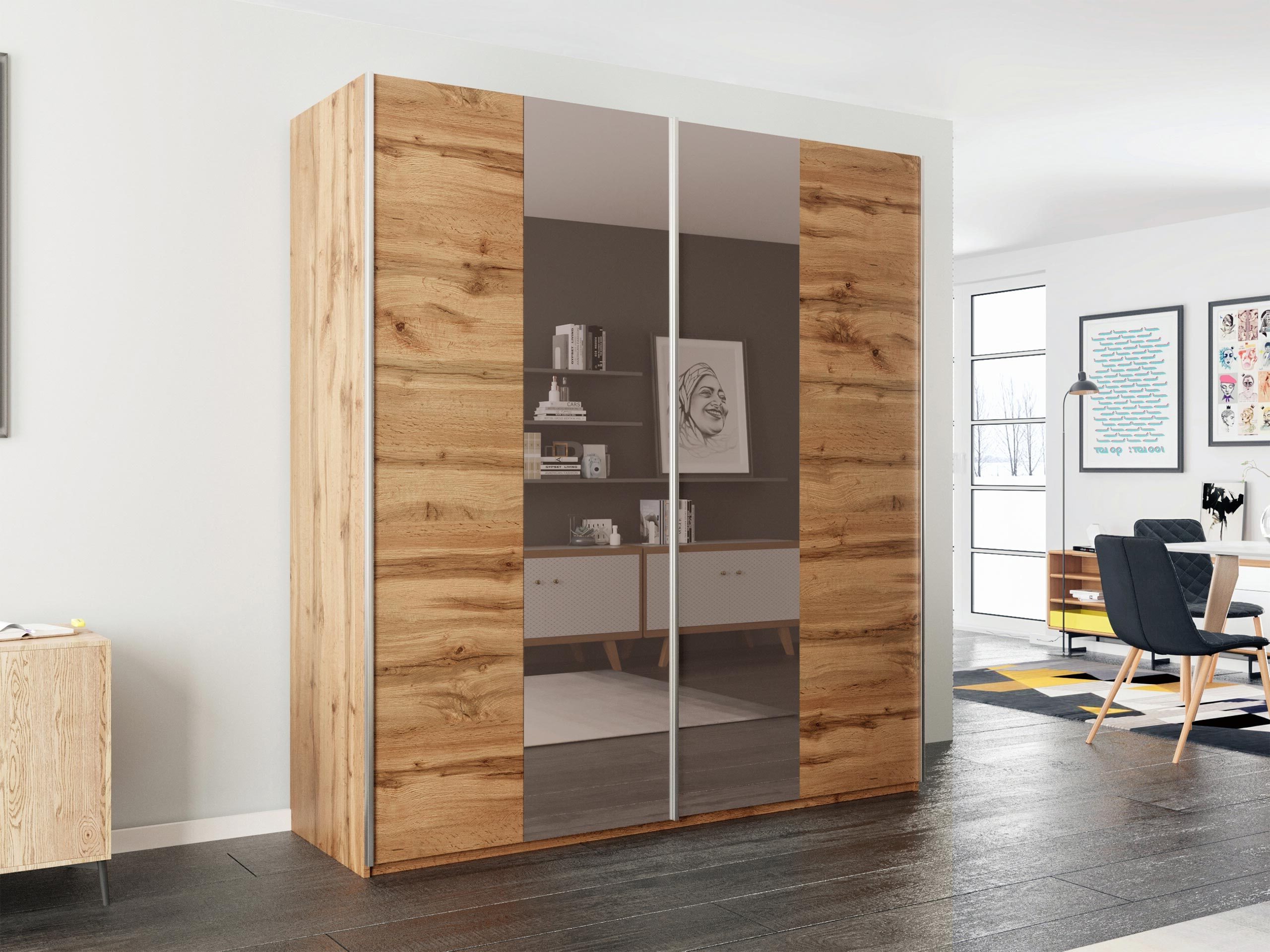 Kleiderschrank Honolulu 128 (Wotan Eiche)