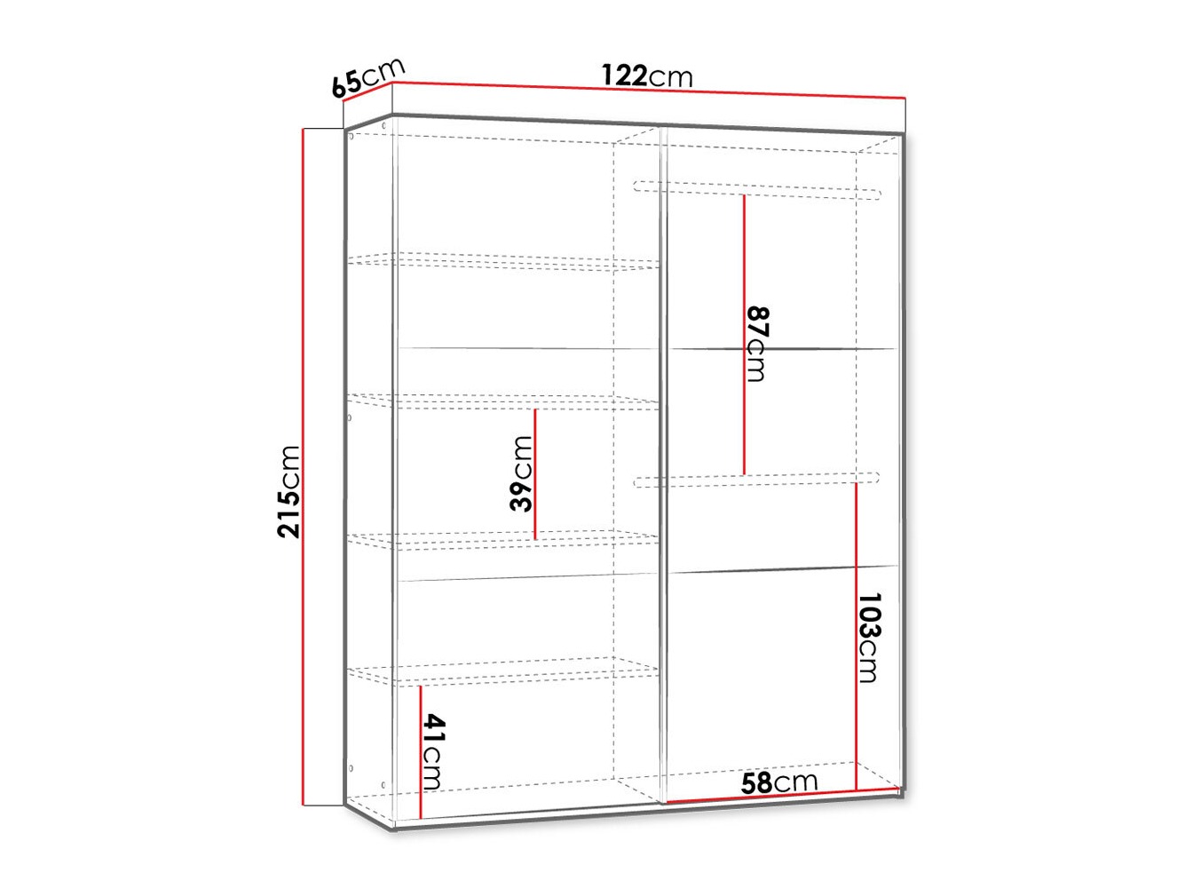 Kleiderschrank Honolulu 123 (Weiß)