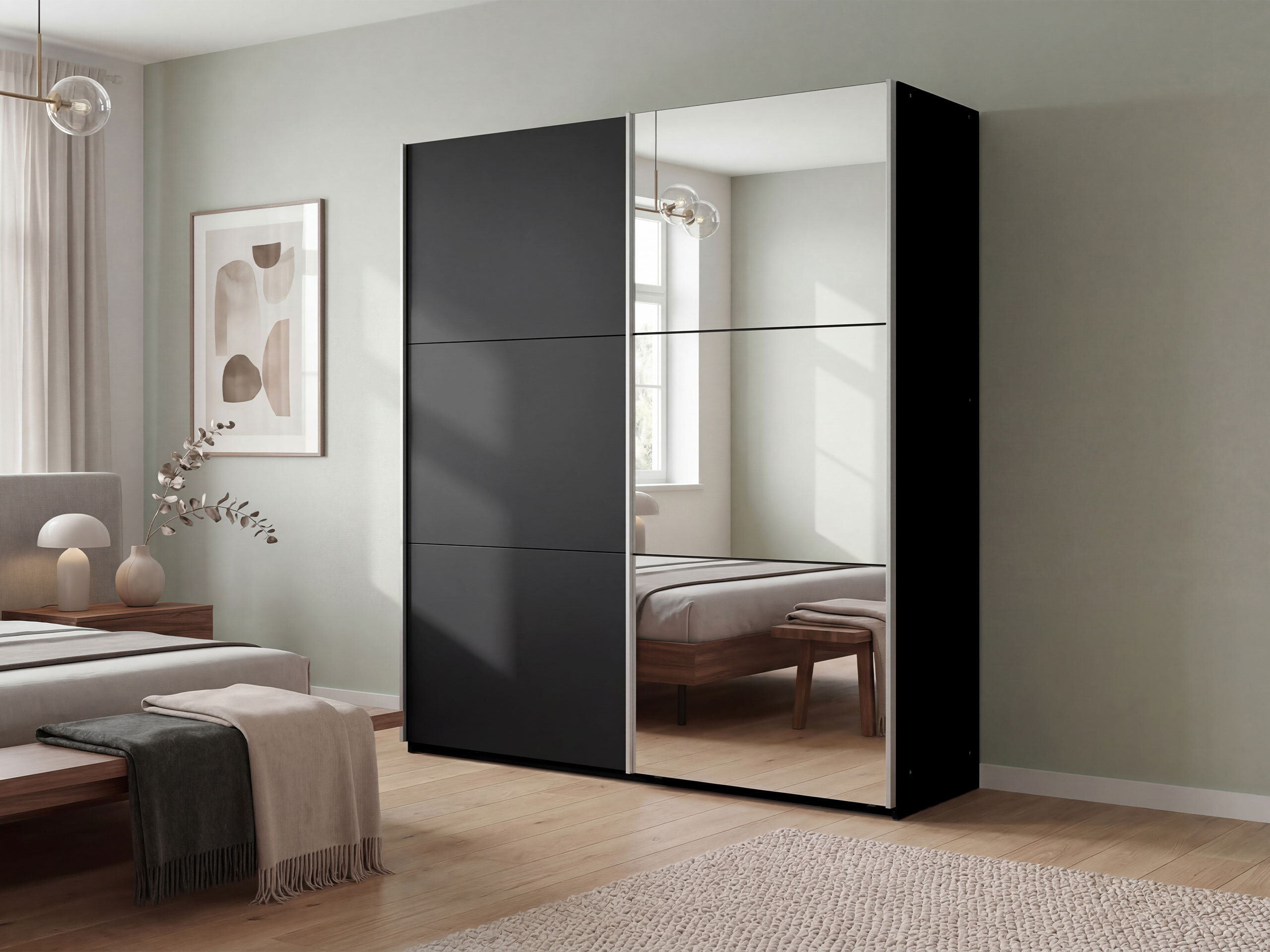 Kleiderschrank Honolulu 124 (Schwarz)