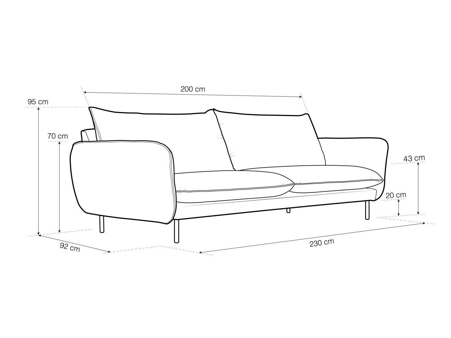 Sofa Ferlevi 115 (Positano 02)
