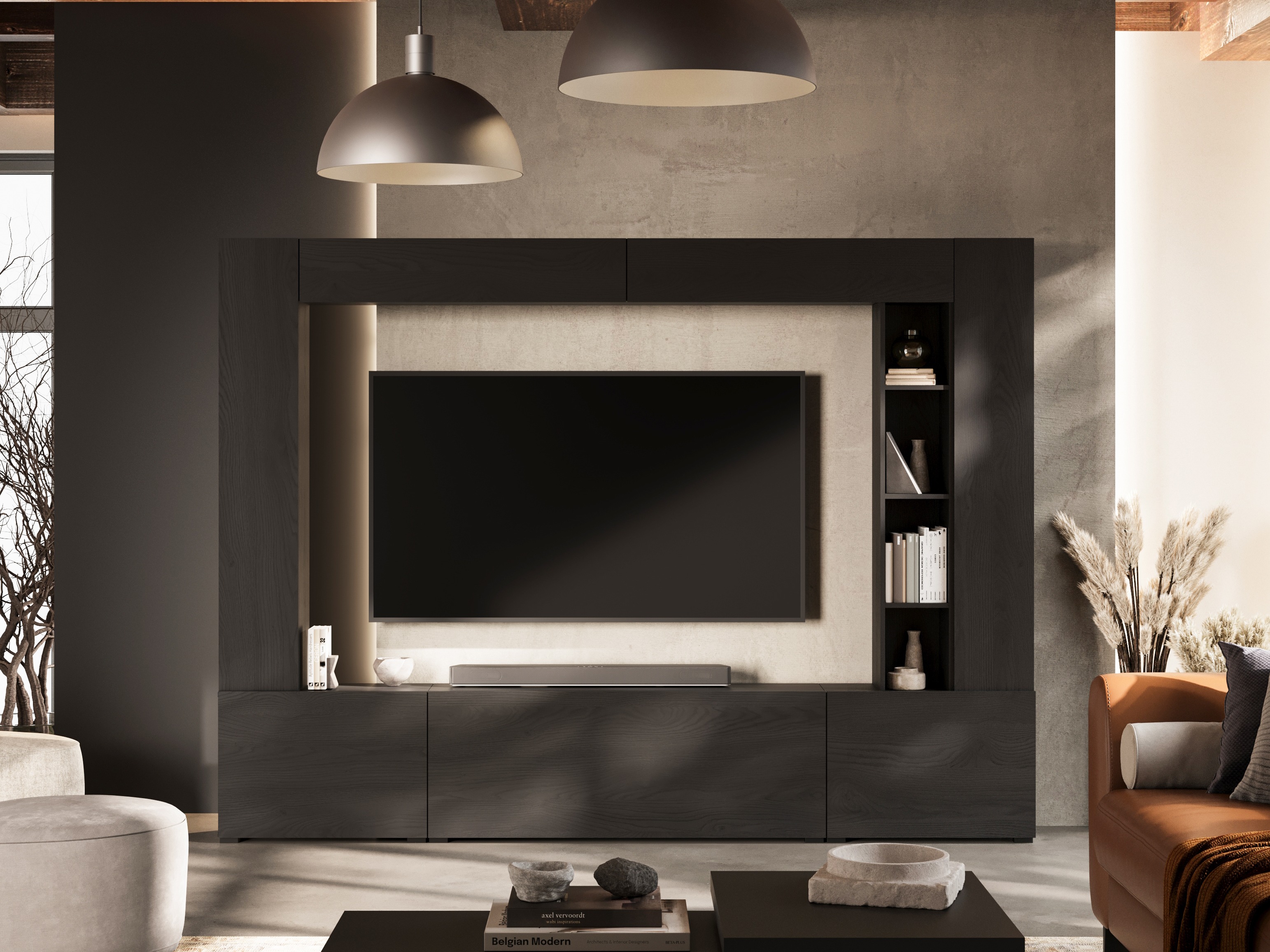 Wohnzimmer-Sets Austin 394 (Schwarz)