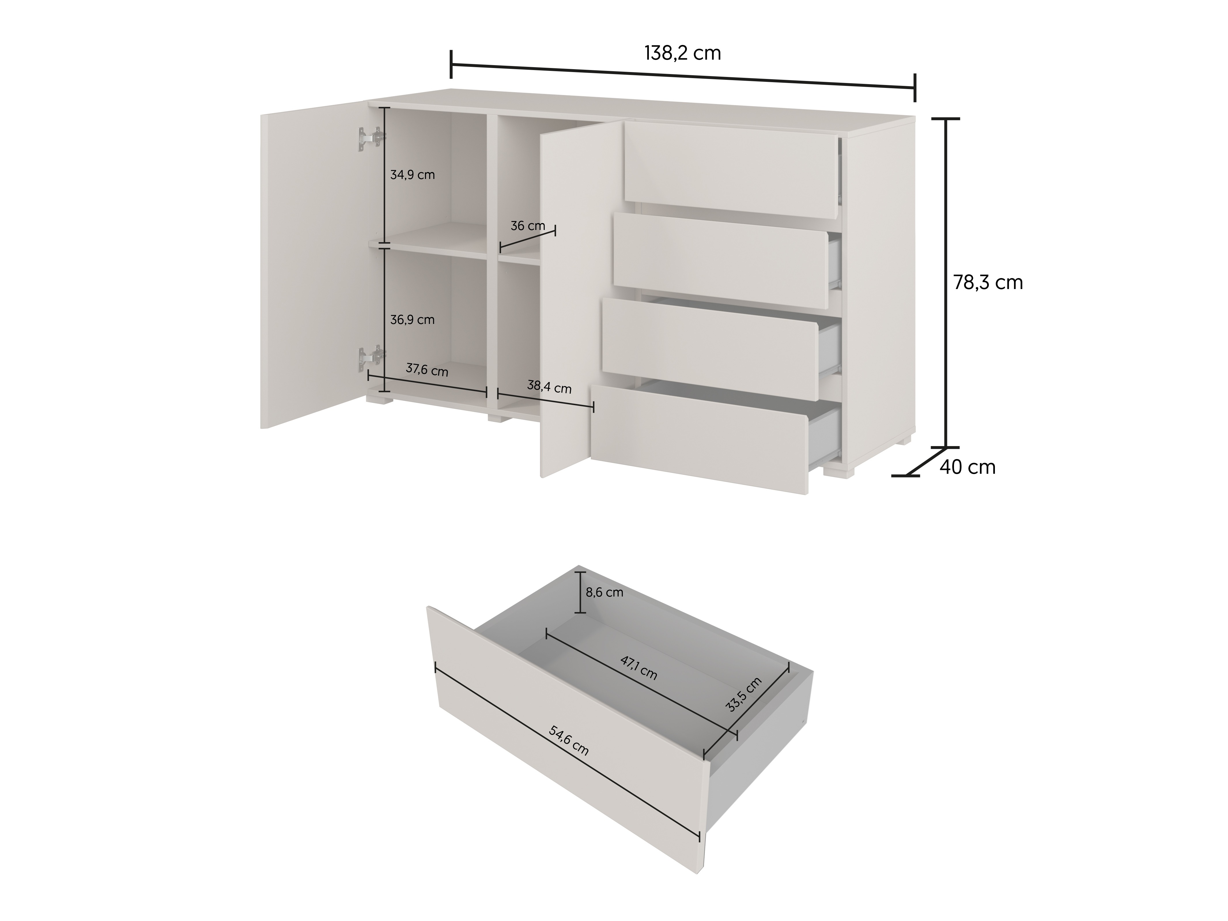 Kommoden Elbleve 101 (Kaschmir)