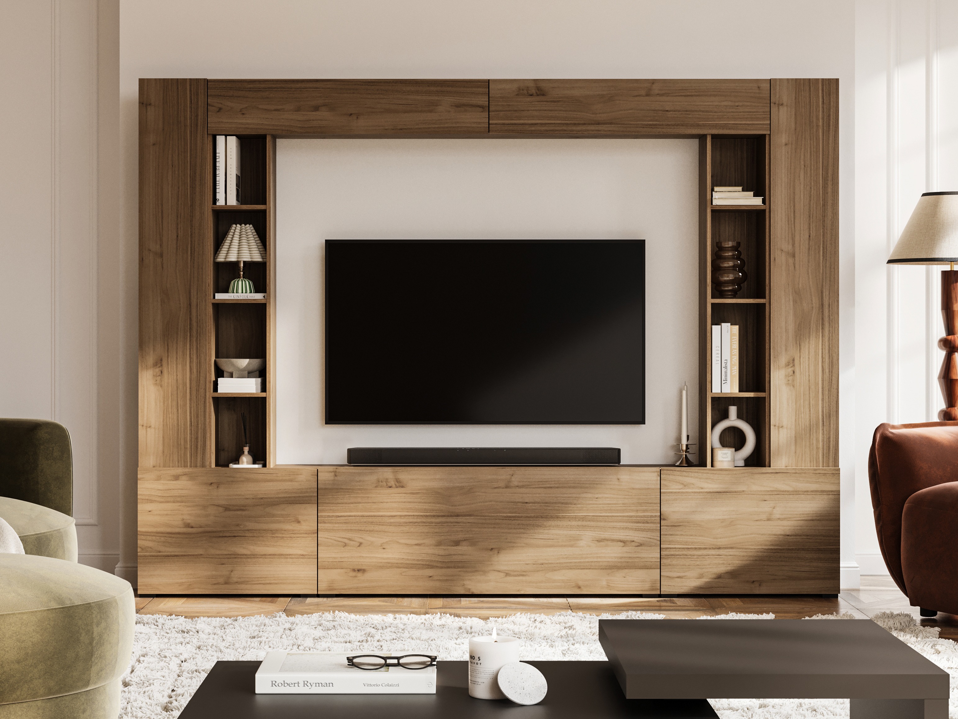 Wohnzimmer-Sets Austin 395 (Walnussholzoptik)