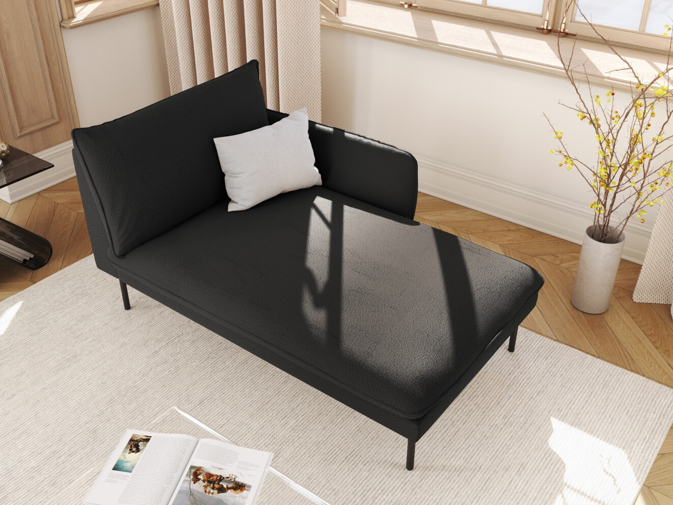 Chaiselongue Ferlevi 116 (Ascot Black)