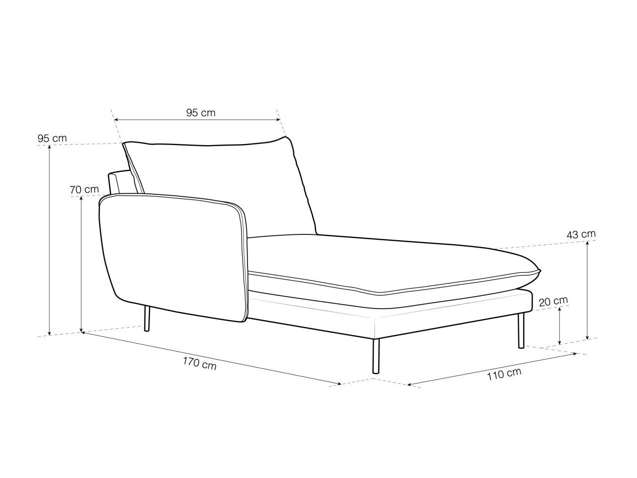 Chaiselongue Ferlevi 116 (Ascot Taupe)