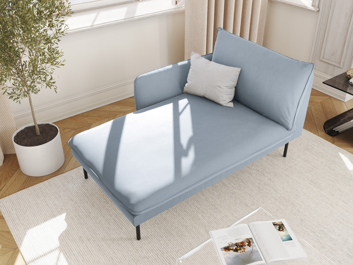Chaiselongue Ferlevi 116 (Bluvel 06)