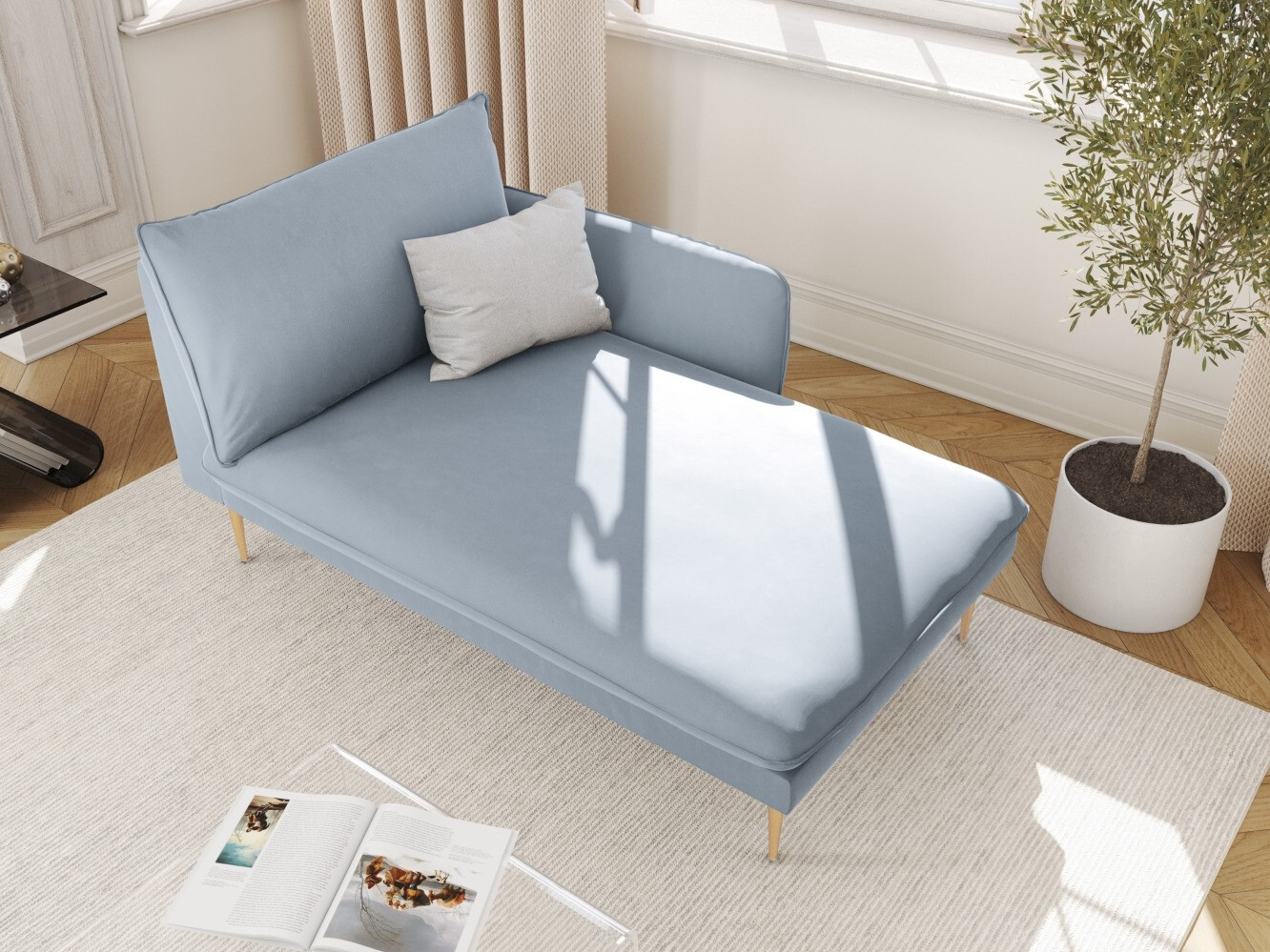 Chaiselongue Ferlevi 116 (Bluvel 06)