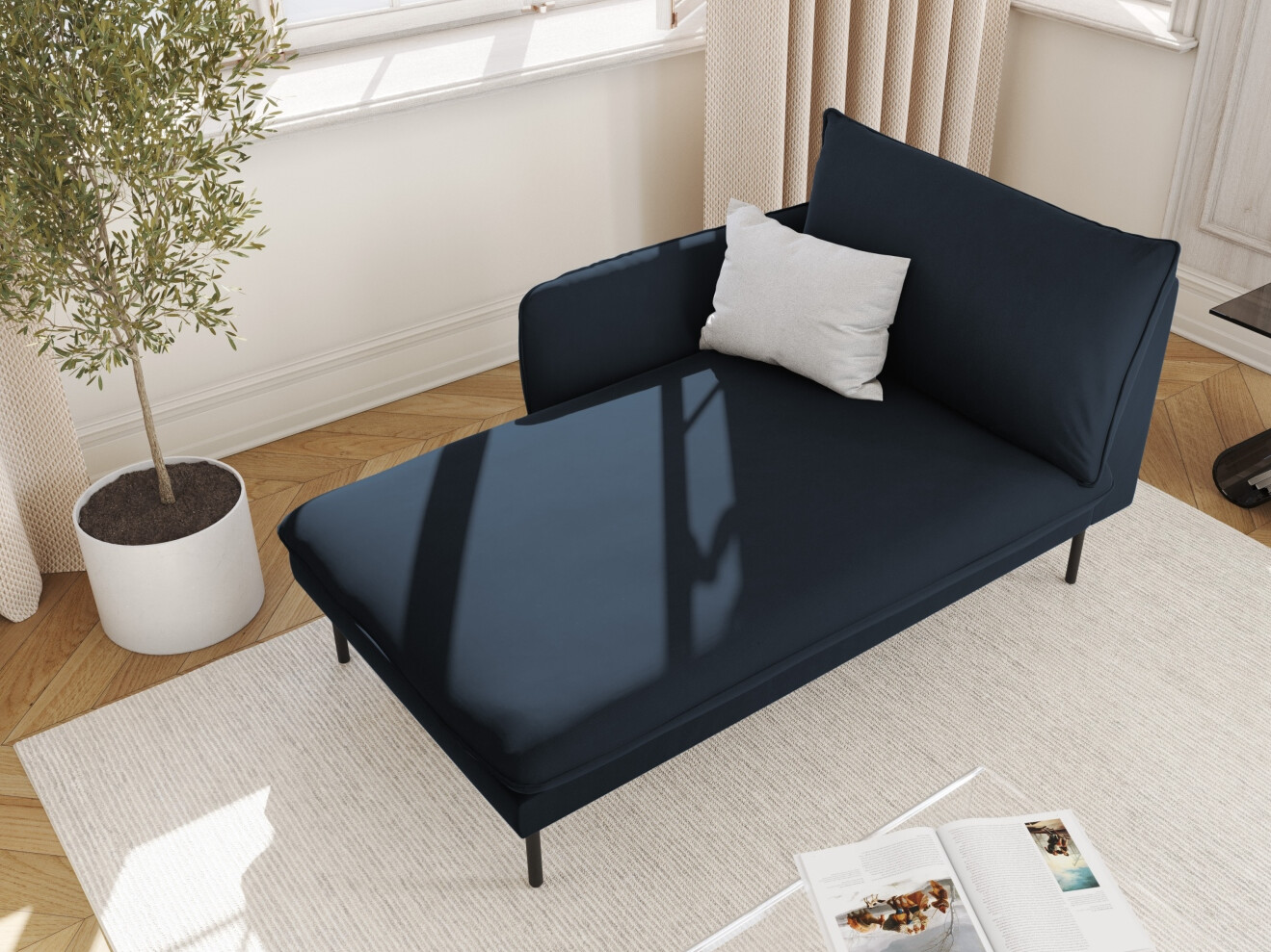 Chaiselongue Ferlevi 116 (Bluvel 89)