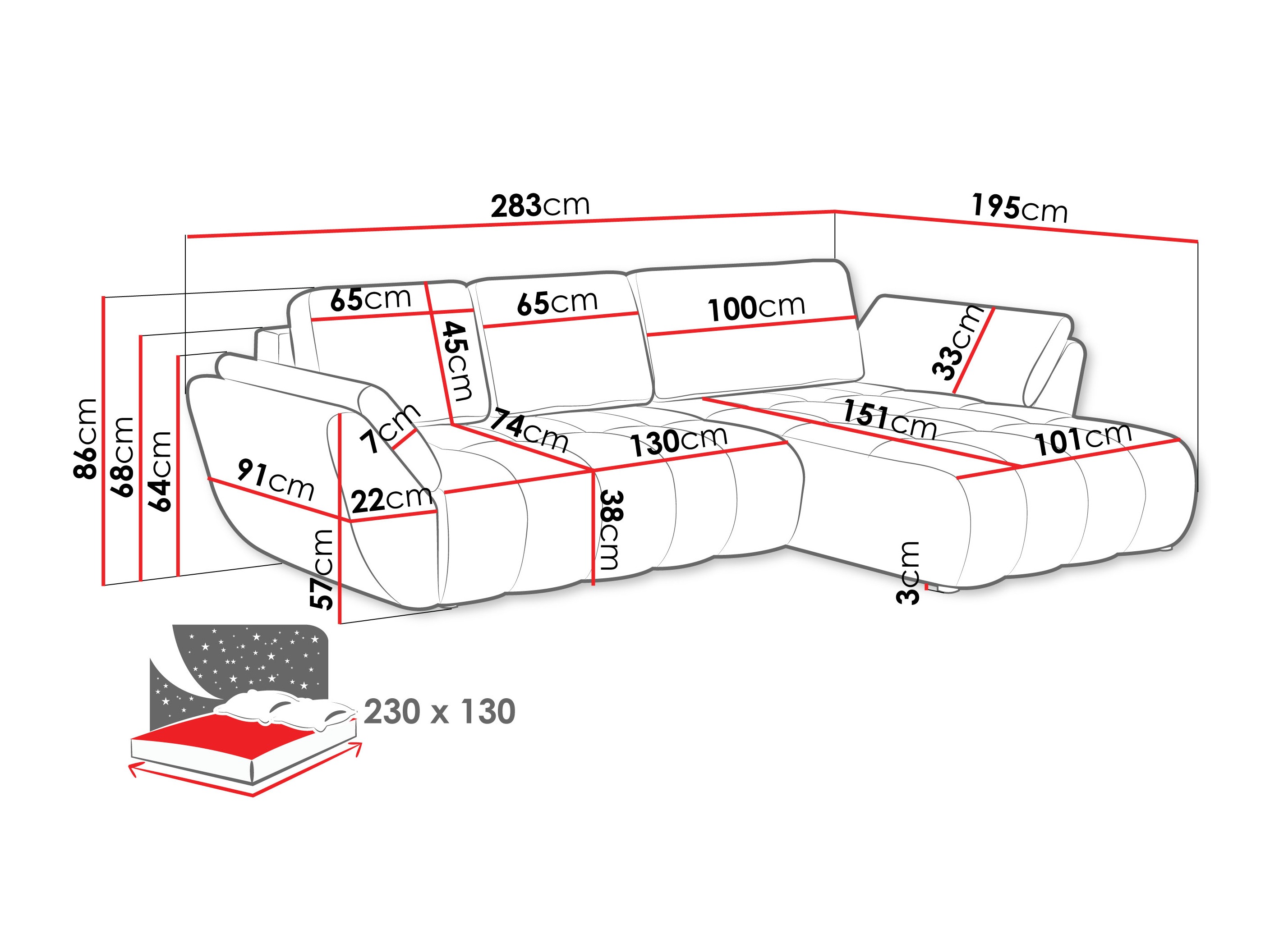 Ecksofa Camden 108 (Lumo 40)