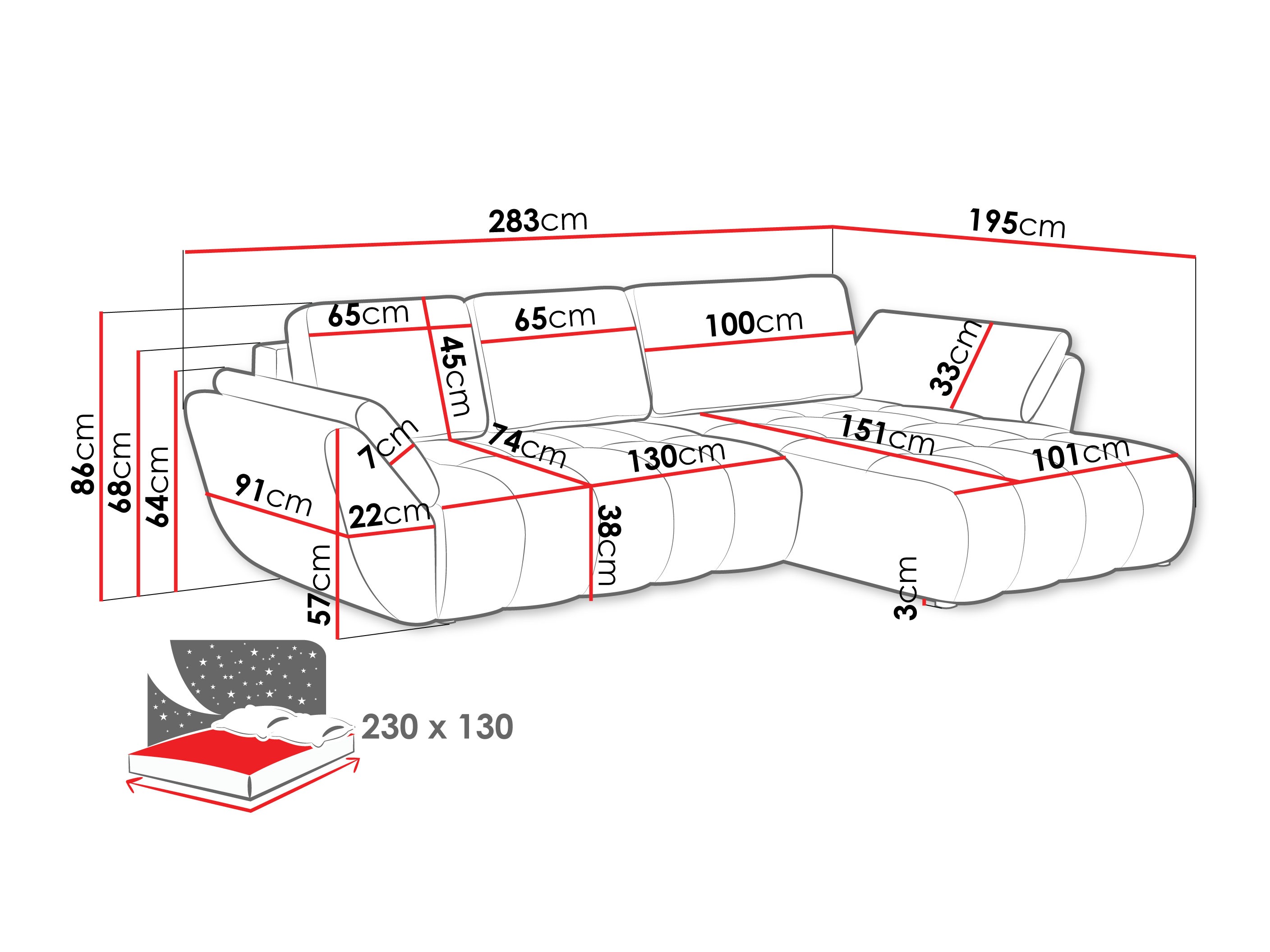 Ecksofa Camden 108 (Margo 227.11)