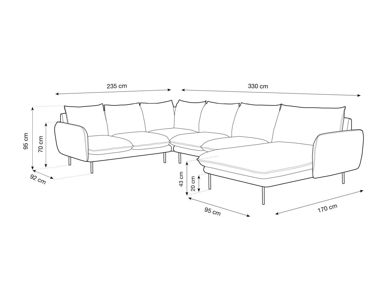 Ecksofa Ferlevi 117 (Positano 02)