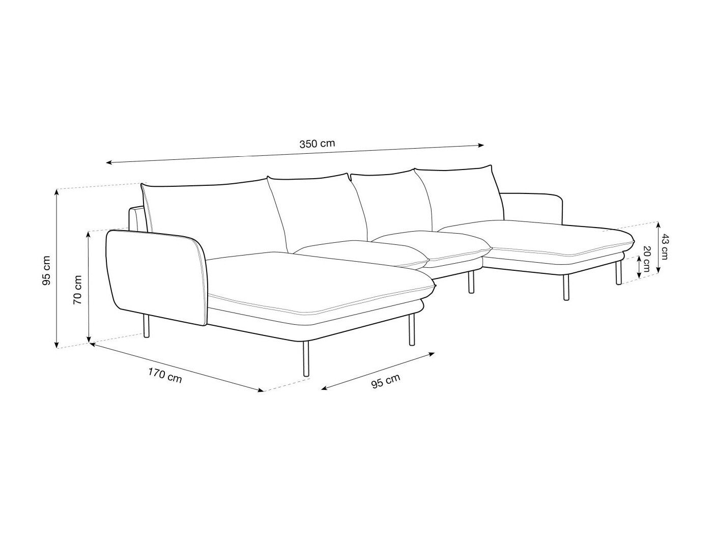 Ecksofa Ferlevi 118 (Positano 83)