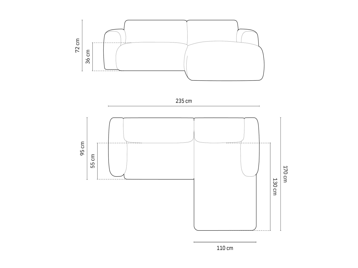 Ecksofa Talfere 104 (Casino Graphite)
