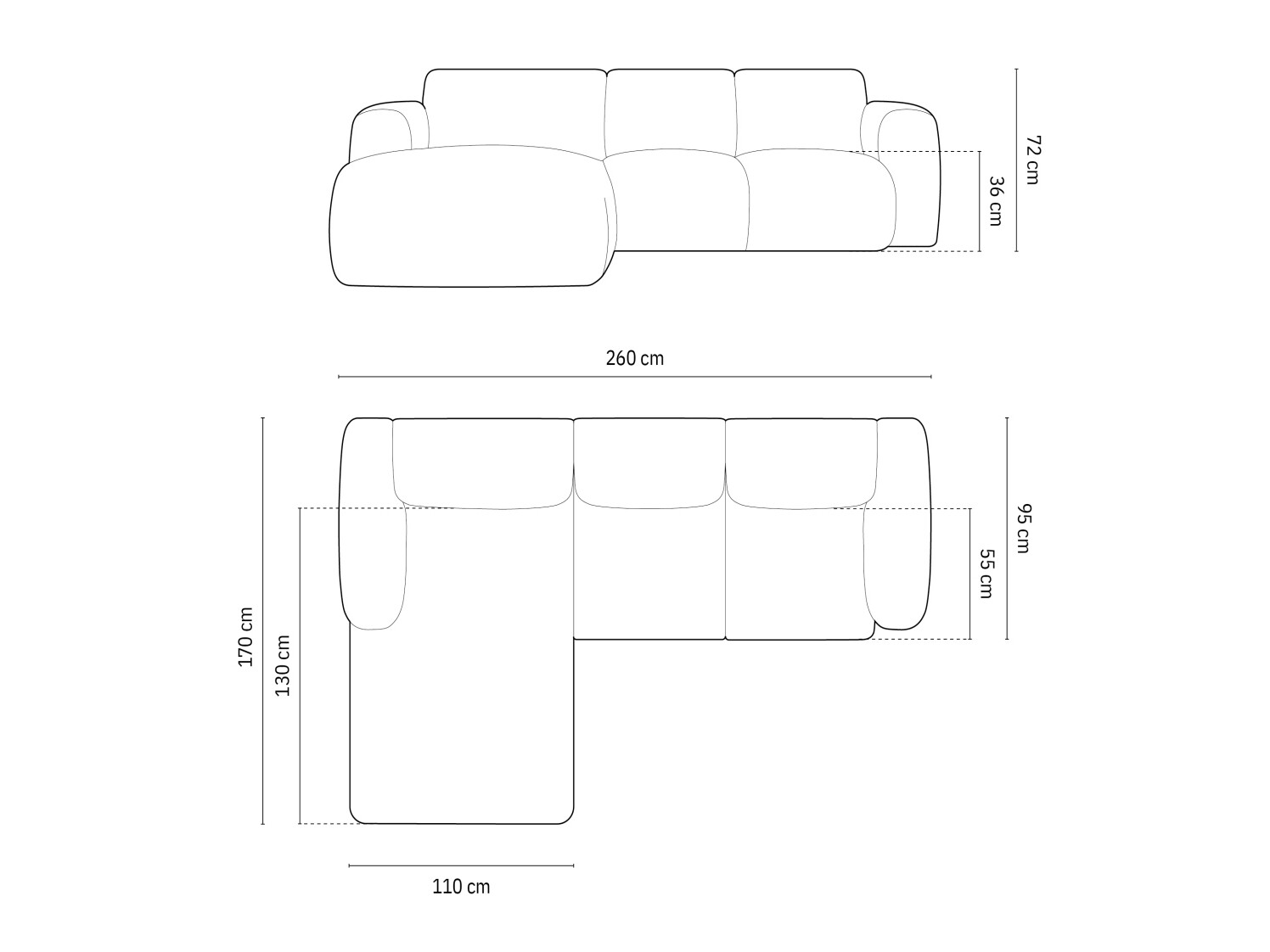 Ecksofa Talfere 105 (Casino Pearl)
