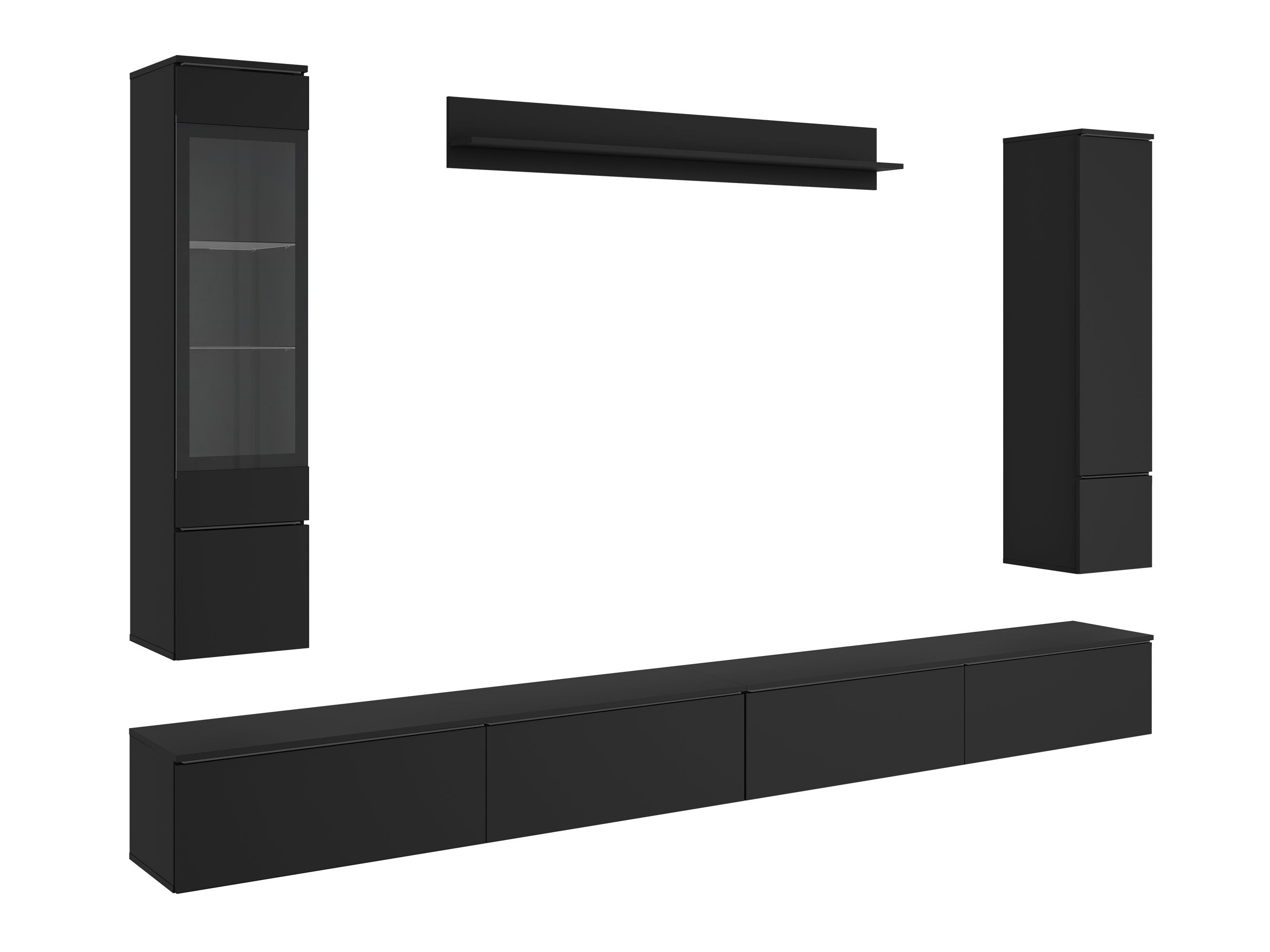 Wohnzimmer-Sets Mirfivo 110 (Schwarz)