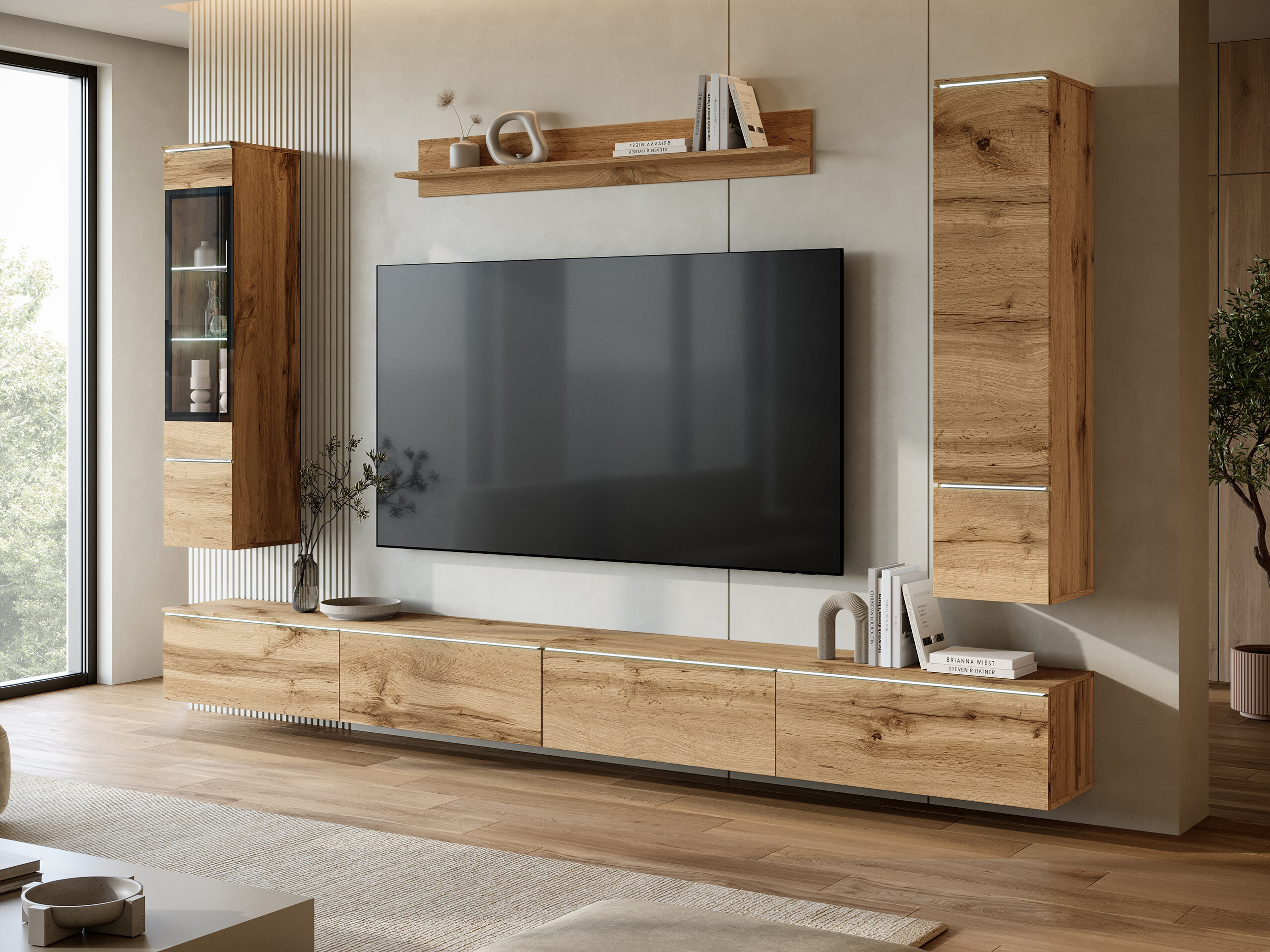 Wohnzimmer-Sets Mirfivo 110 (Wotan Eiche)