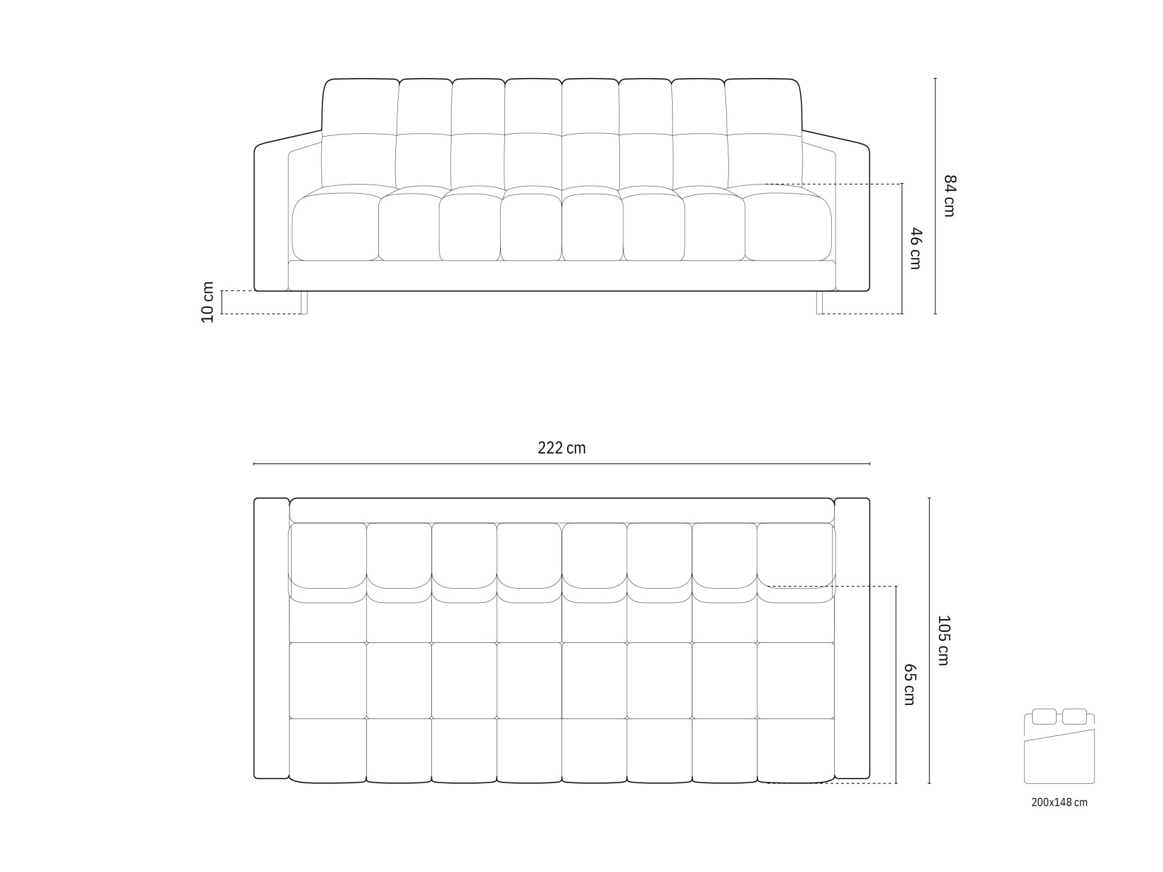 Schlafsofa Calelbe 110 (Bluvel 10)
