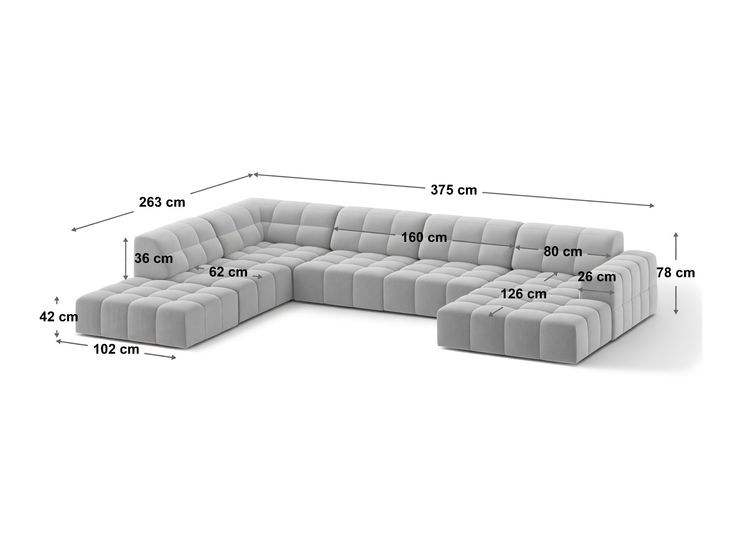 Ecksofa Venenoe 111 (Bluvel 77)