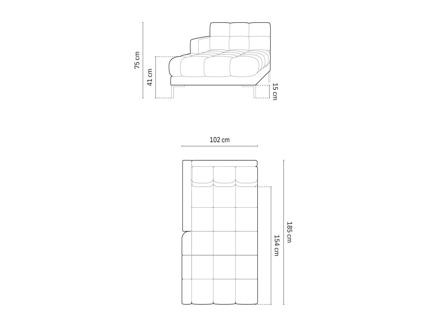Chaiselongue Calelbe 112 (Bluvel 19)