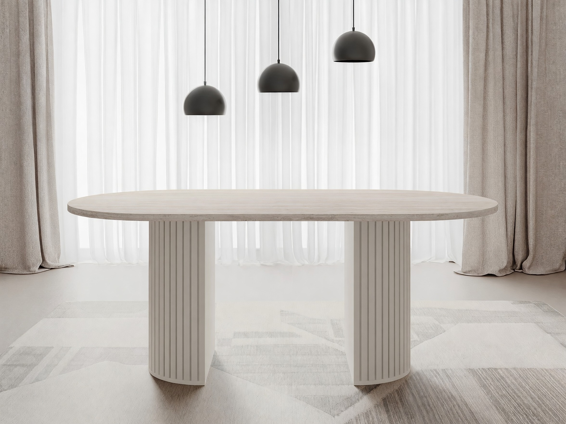 Tisch Comfivo Ulma (Heller Travertin + Beige)