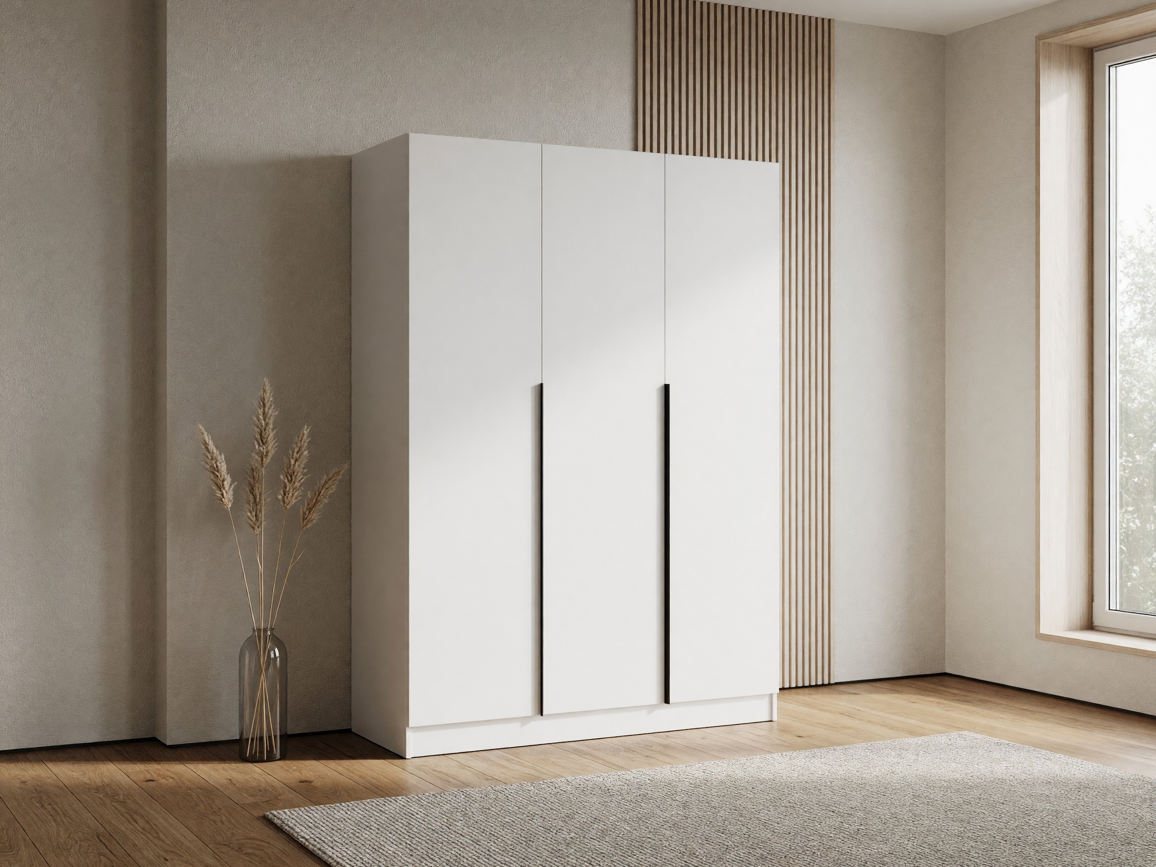 Kleiderschrank Mandeville 369 (Weiß + Schwarz)