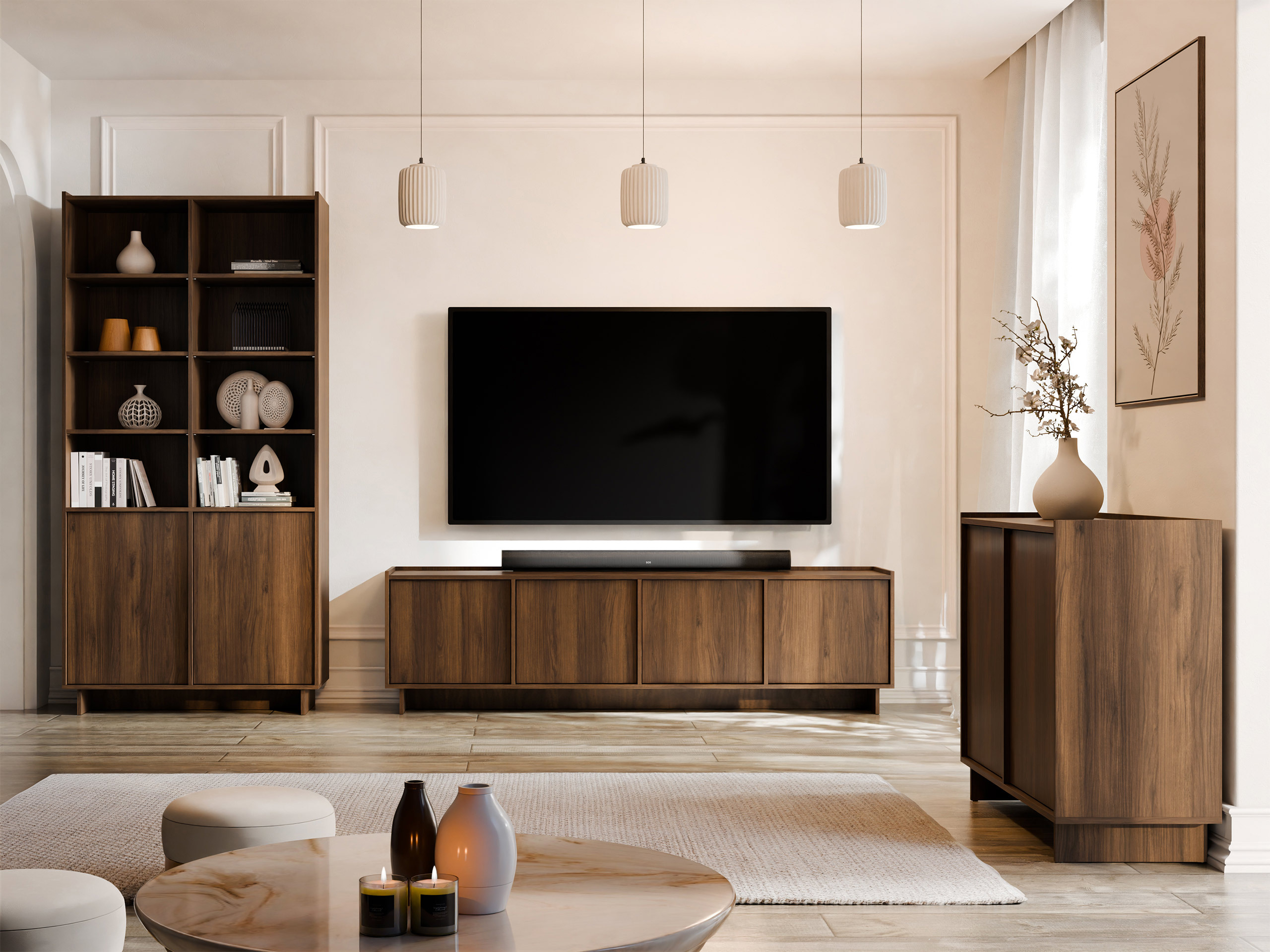 Sideboard Pirum II (Walnussholzoptik)