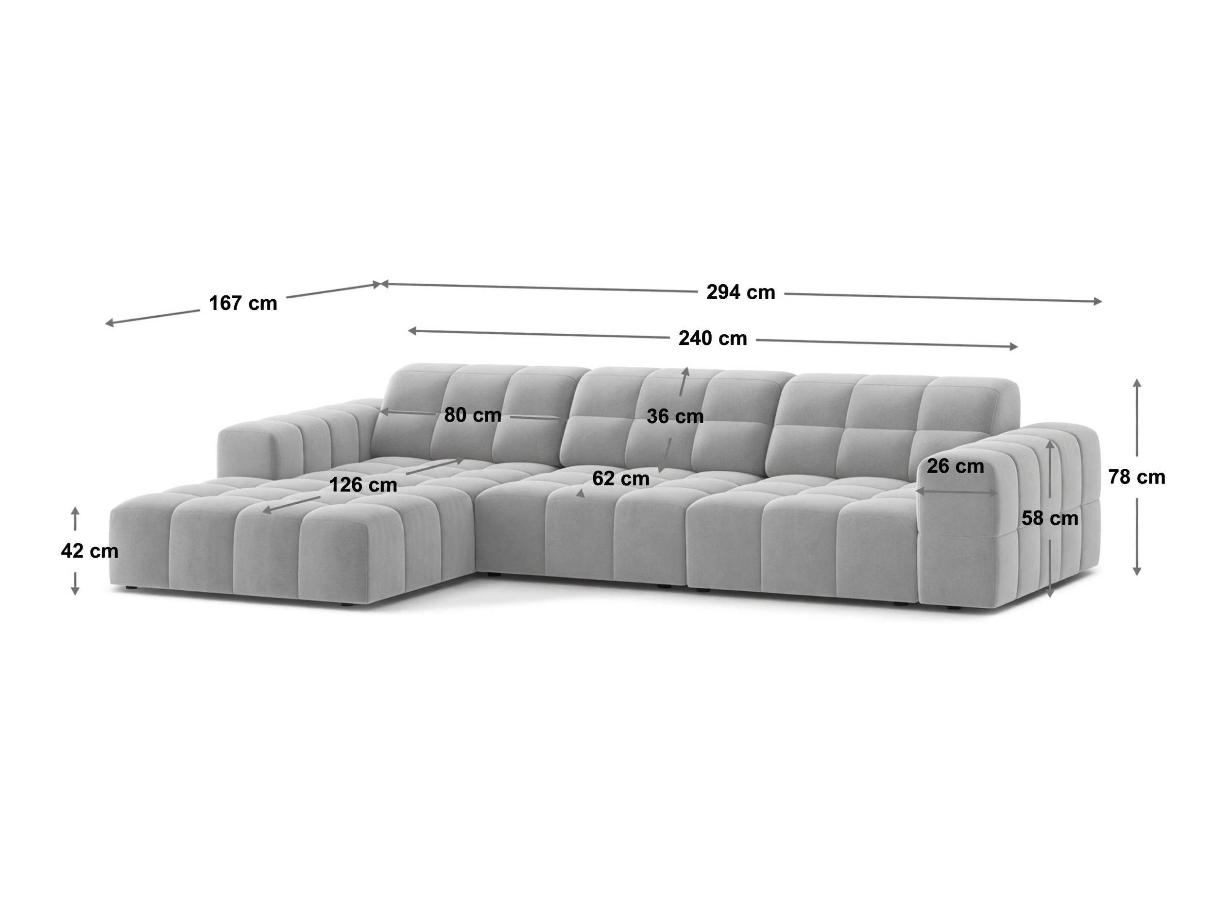 Ecksofa Venenoe 116 (Bluvel 77)