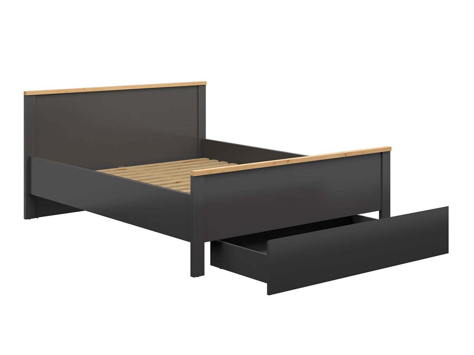 Bett Sordoro 110 (Graphit + Artisan Eichenholzoptik)