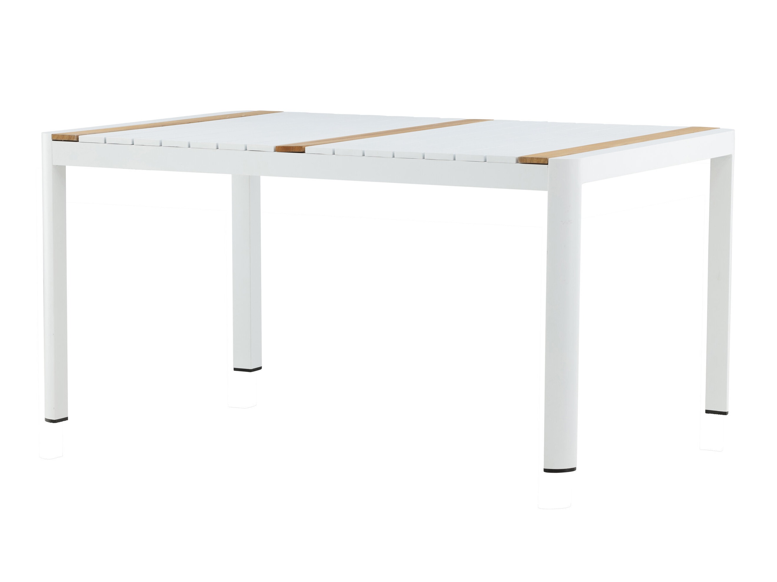 Tisch und Stühle Dallas 5318 (Weiß + Teakholz)