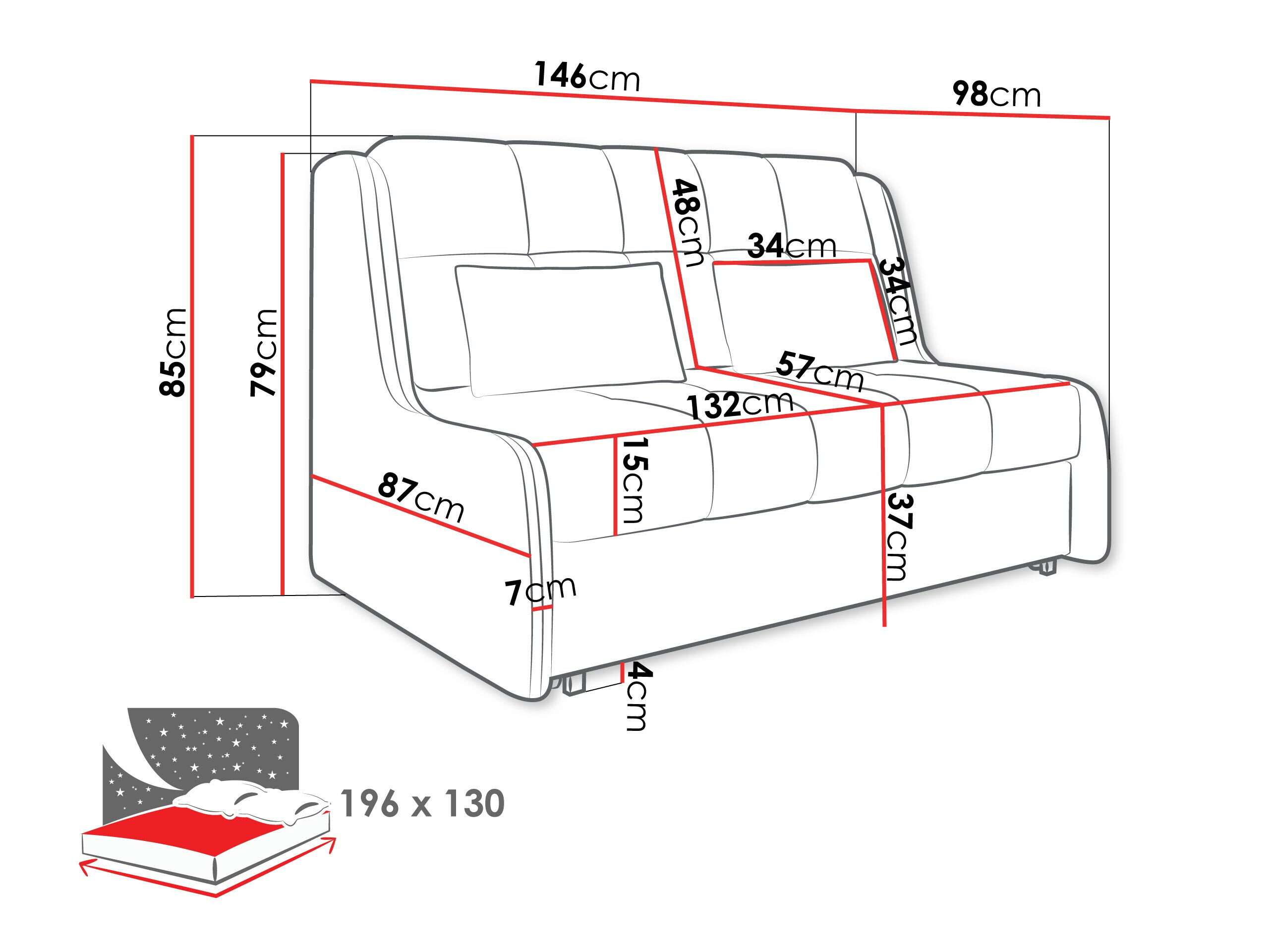Schlafsofa Columbus 256 (Sereno 692)