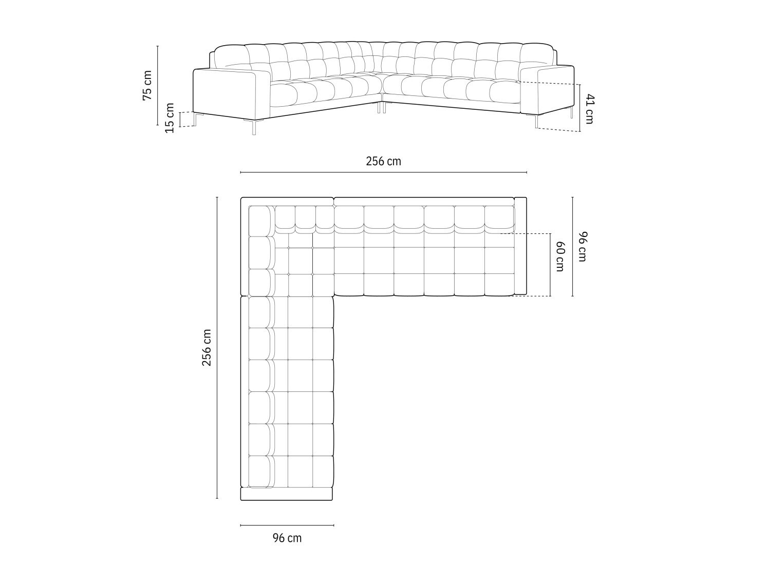 Ecksofa Calelbe 118 (Bluvel 18)