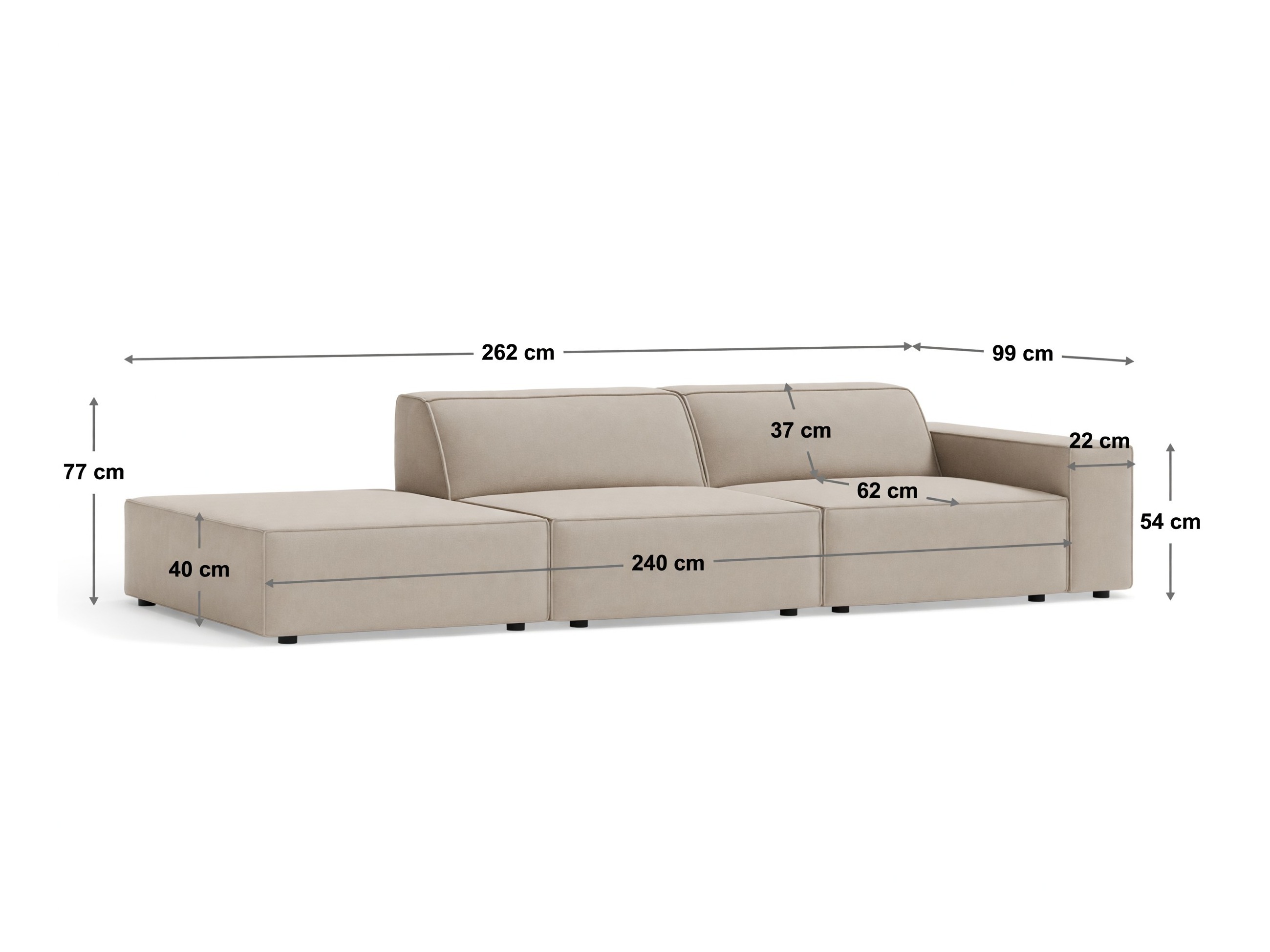 Modulares Sofa Lomcalu 131 (Bluvel 48)