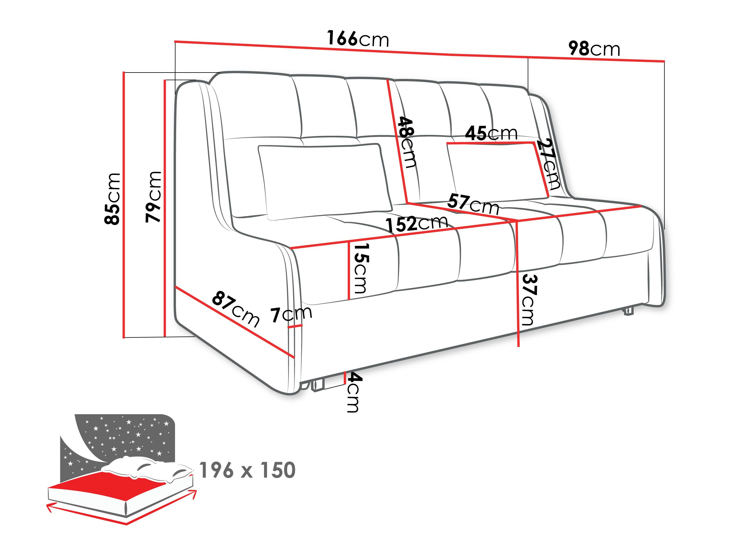Schlafsofa Columbus 257 (Sereno 689)